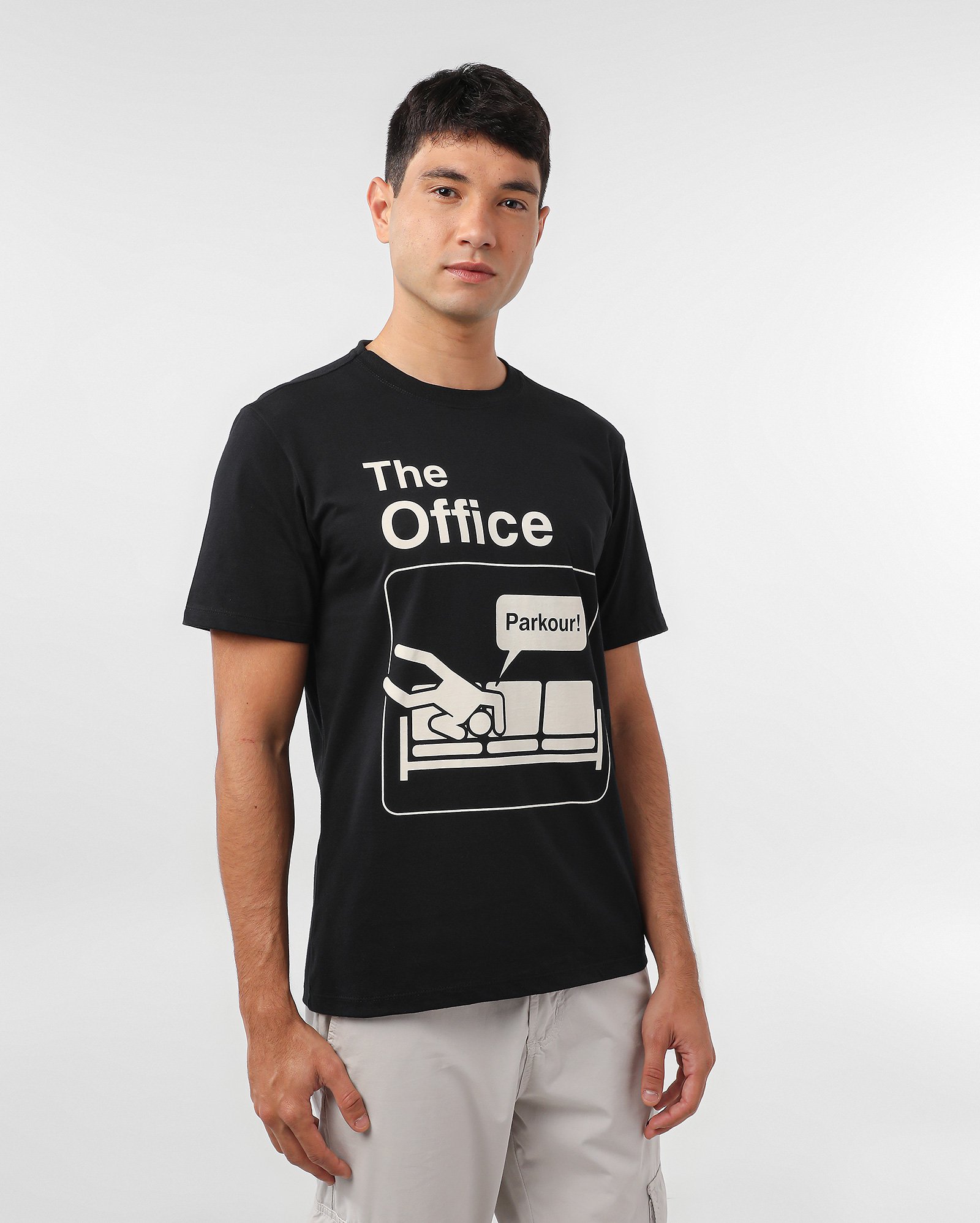 Camiseta masculina The Office parkour preta | FANLAB