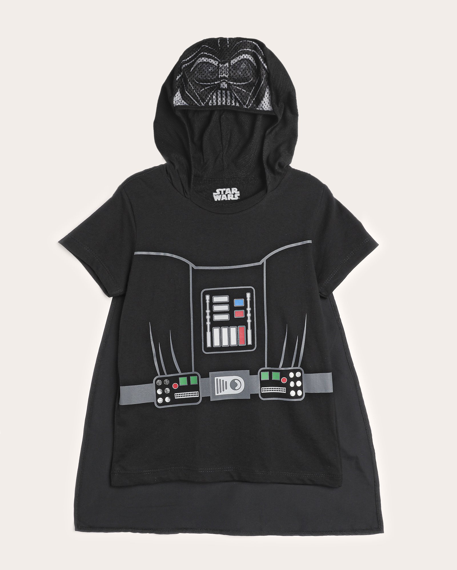 Camiseta infantil Darth Vader capuz 2-10A - preta | FANLAB