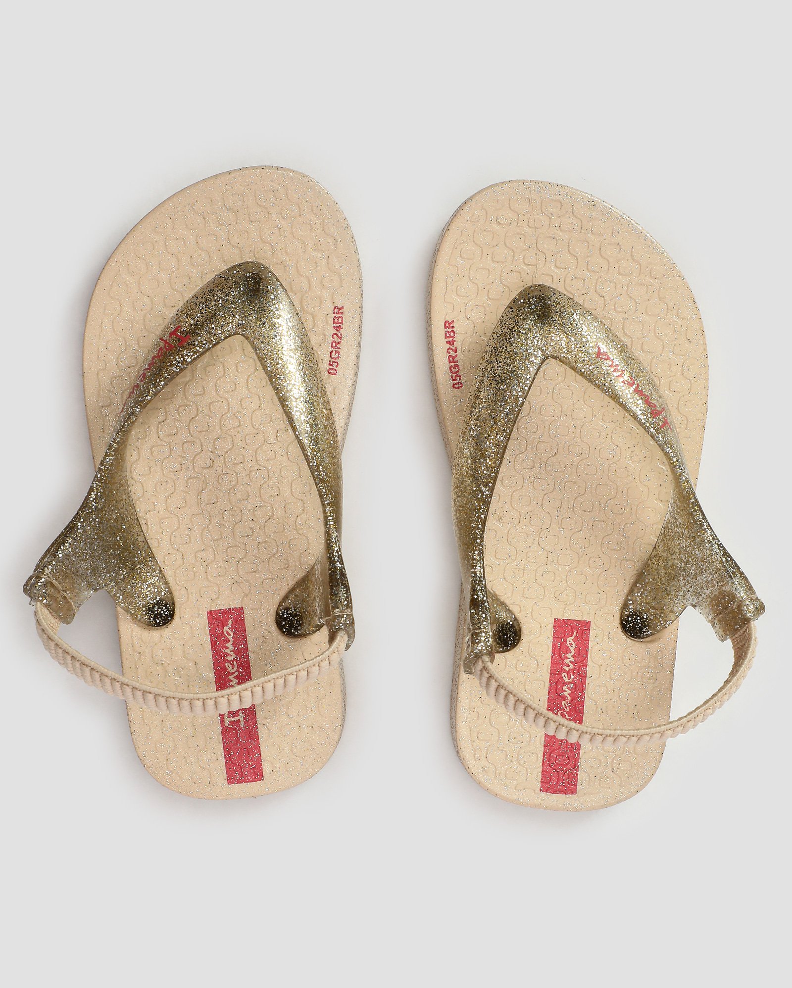Chinelo bebê com glitter e tira elástica Ipanema | Grendene