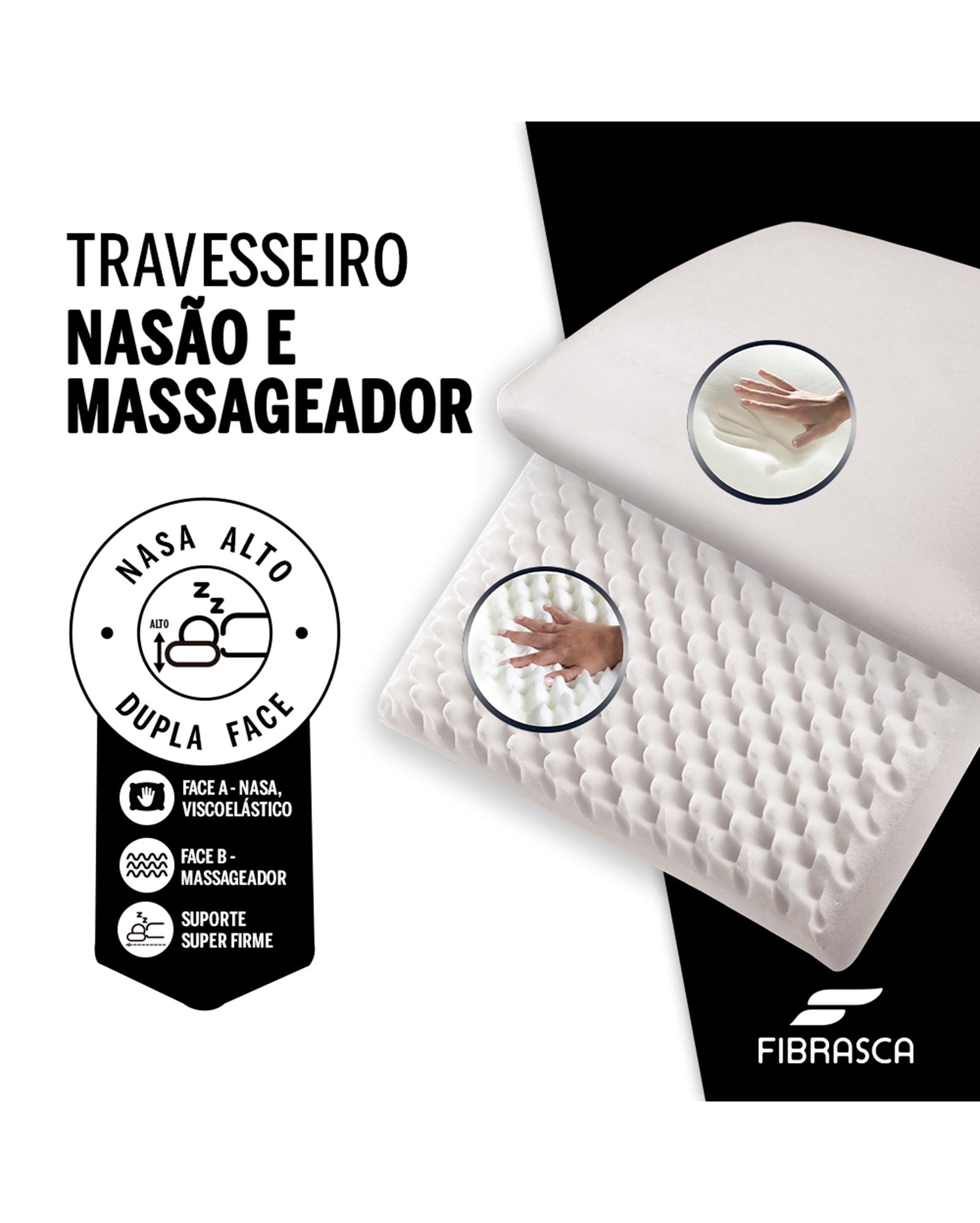 Travesseiro nasão suporte firme branco | Casa Riachuelo