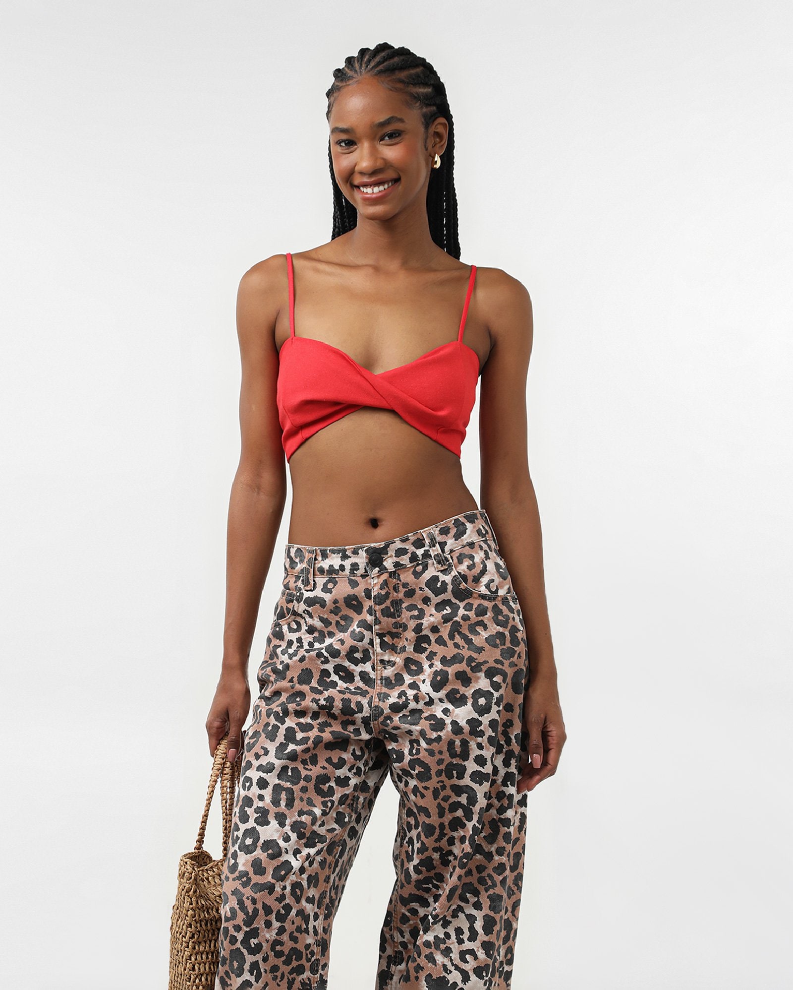 Top em viscolinho torcido - vermelho