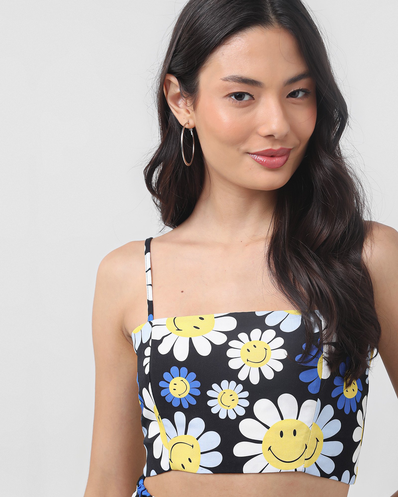 Regata cropped viscose floral preta | The Smiley Company — foto 5