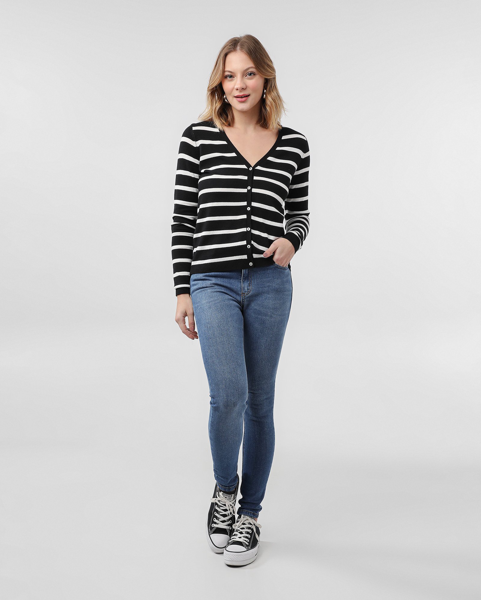 Calça jeans feminina skinny cintura média denim médio | Pool Jeans