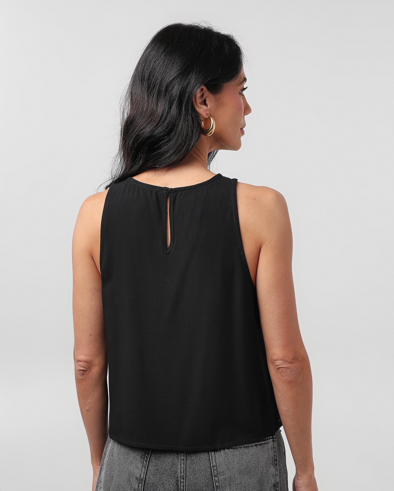Regata feminina em viscose flame - Preto | Pool Basics