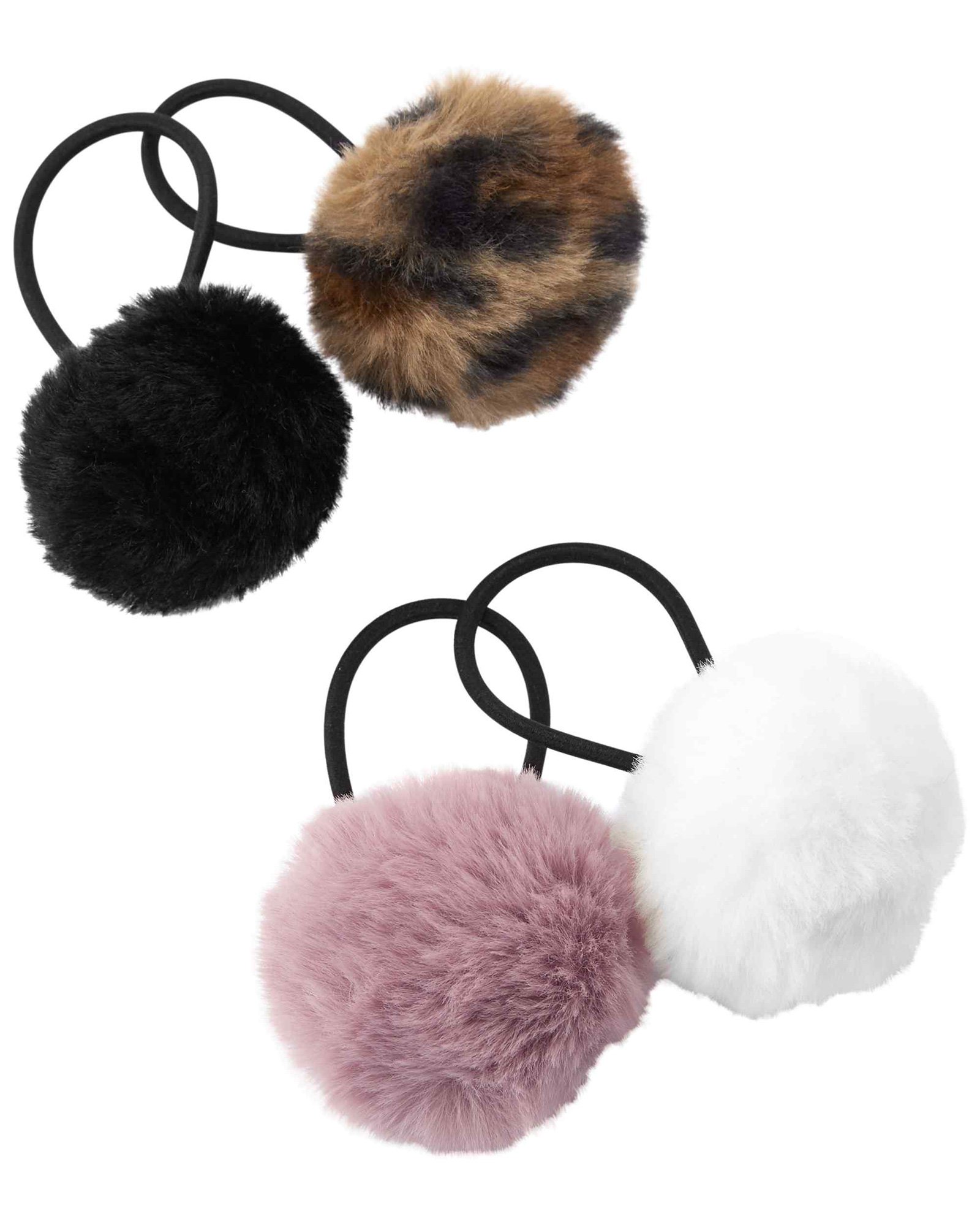 Kit elástico cabelo bebê 4 unidades pompom multicor | Carter's