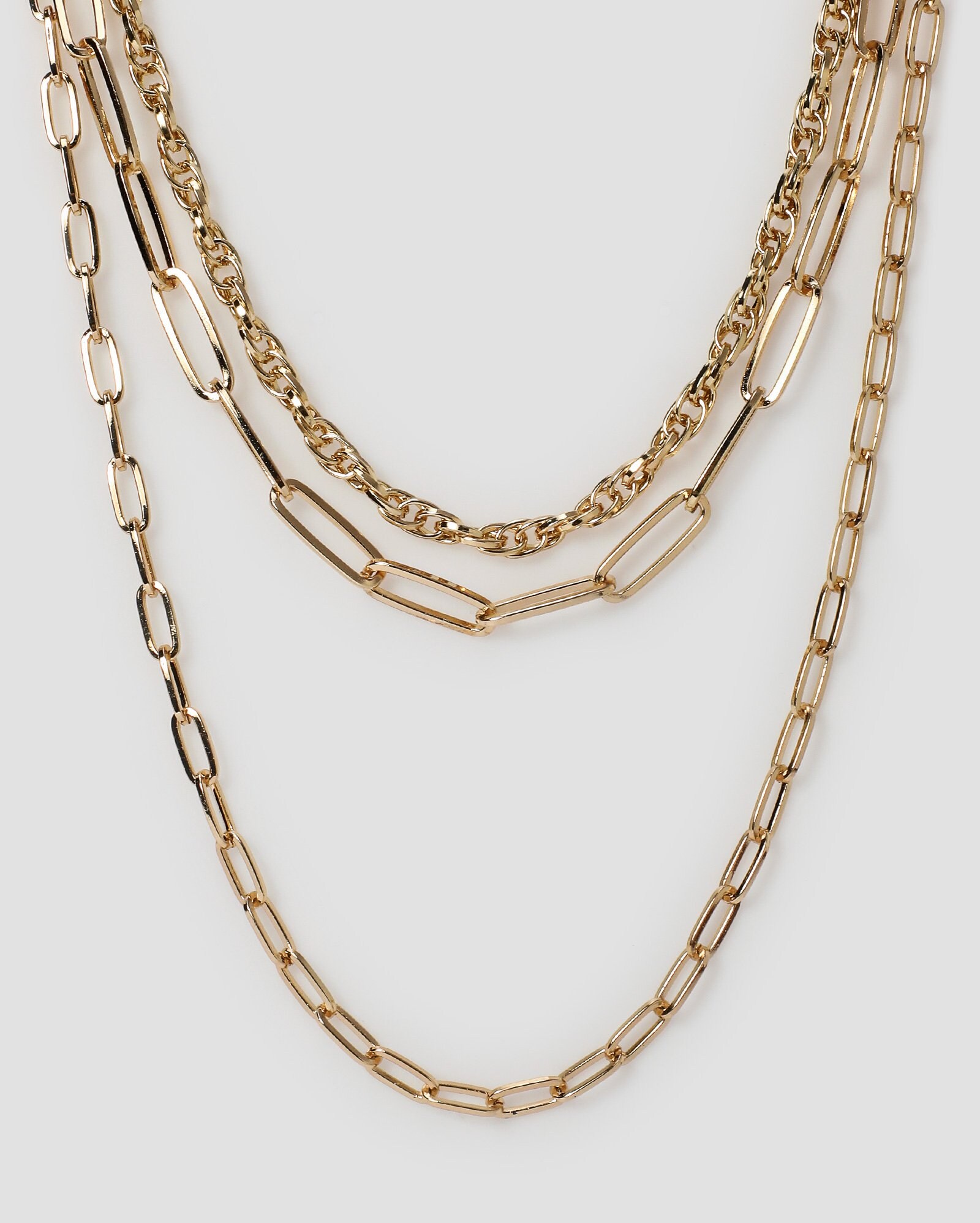 Colares Riachuelo Riachuelo | Colar feminino 3 correntes diferentes dourado