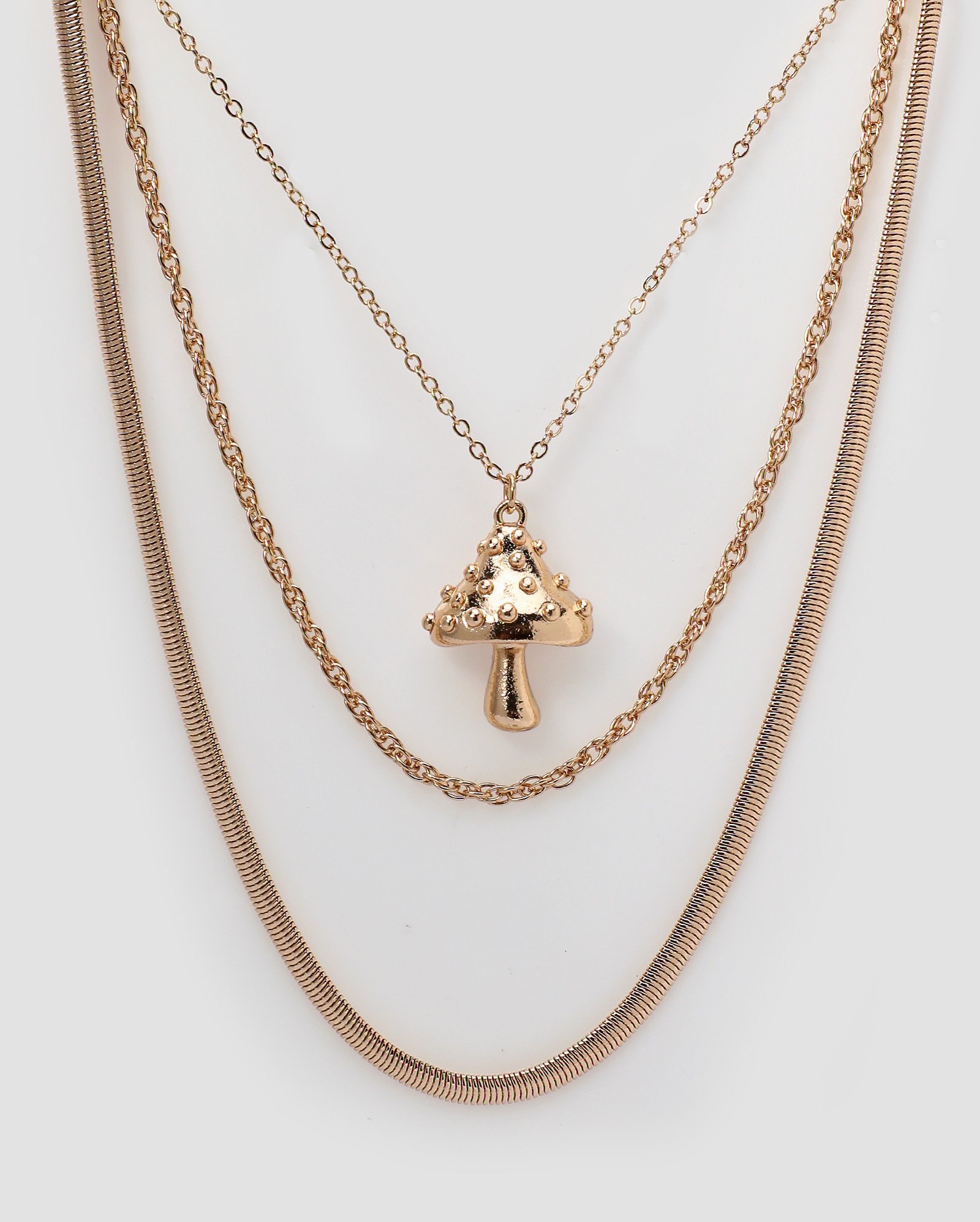 Colares Riachuelo Riachuelo | Kit colar feminino 3 peças médio cogumelo dourado | NIINI ...