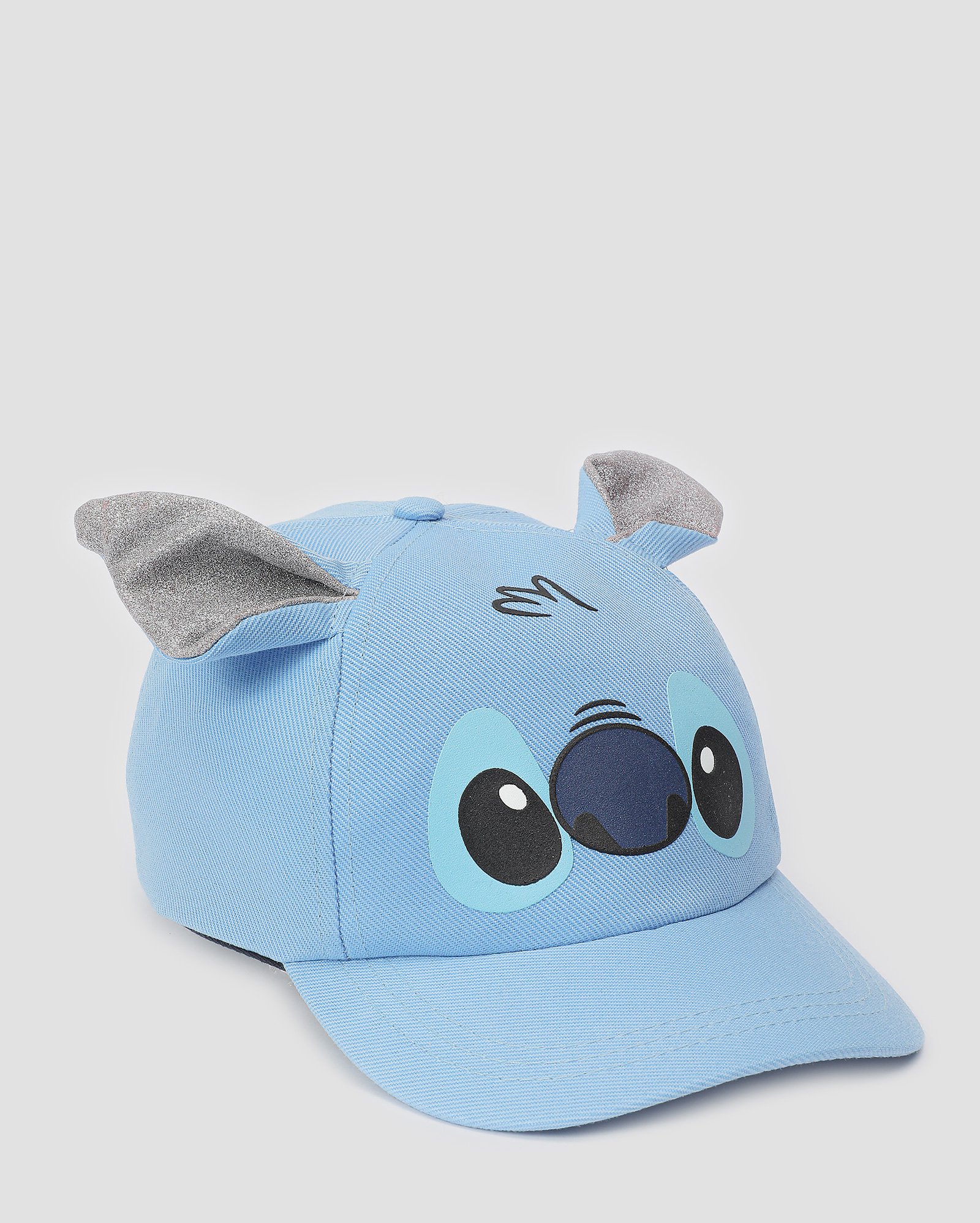 Boné infantil aba curva Stitch orelhinhas azul | Disney
