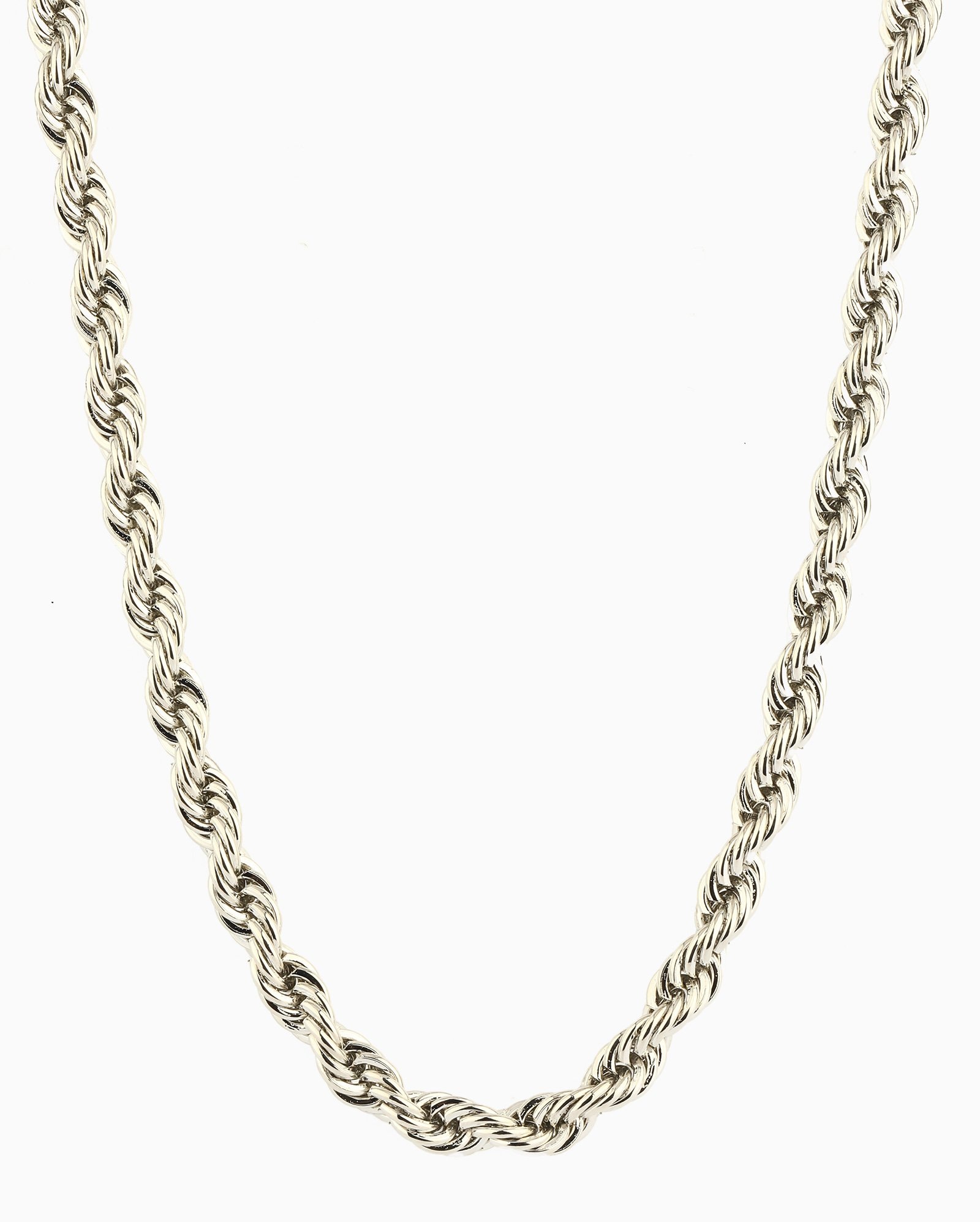 Colar feminino corrente trançada prata