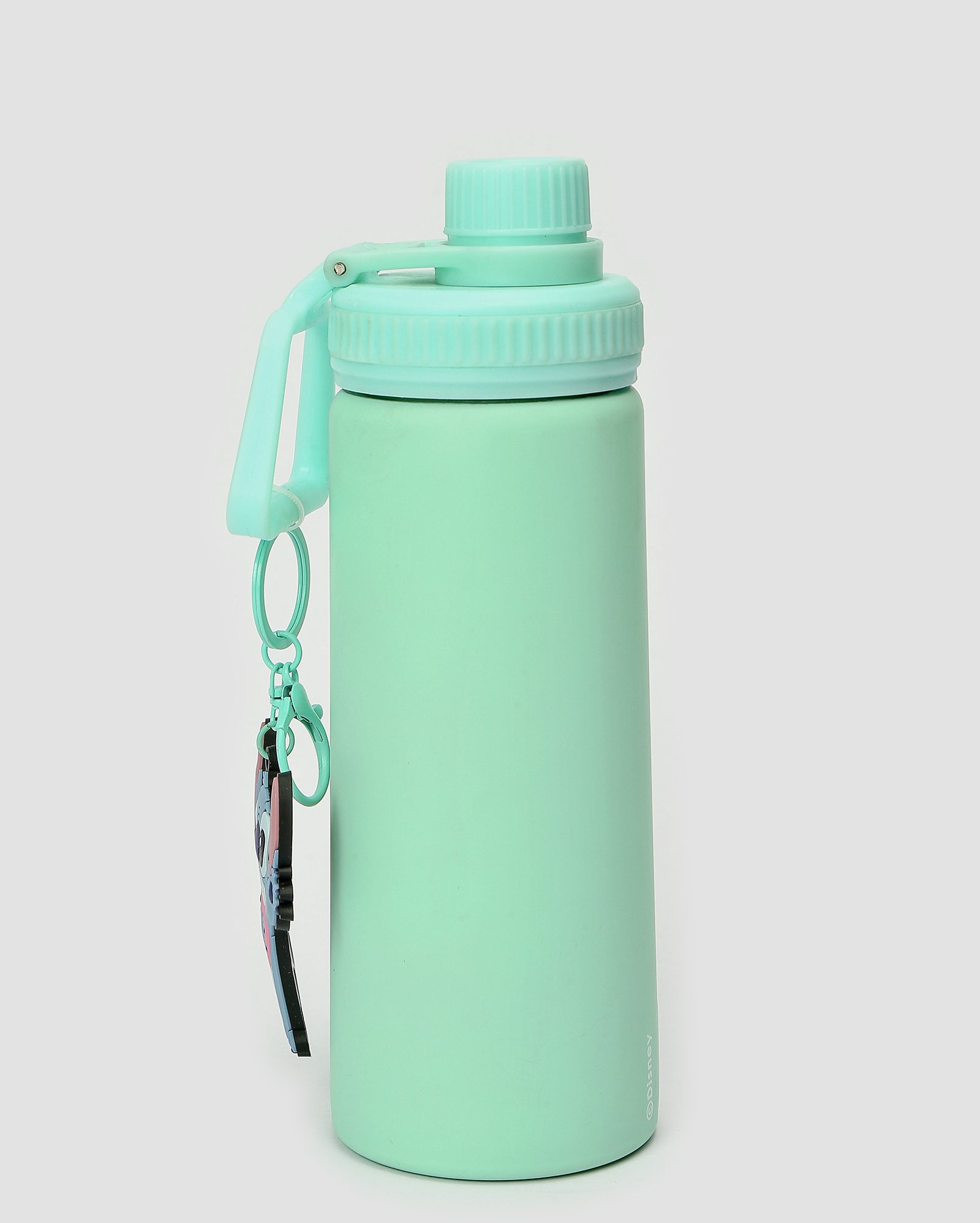 Garrafa squeeze de aço com chaveiro Stitch 700ml verde | Disney