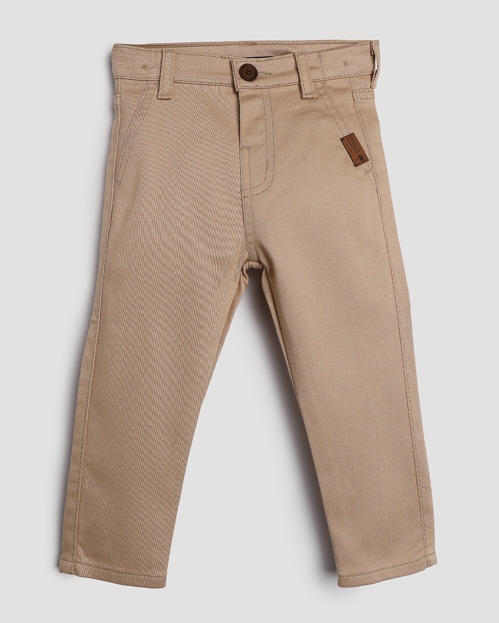 Calça sarja infantil slim chino 1-4A bege | Pool Kids