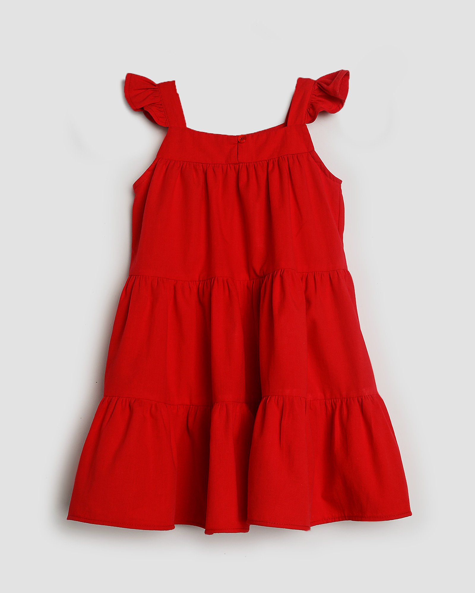 Vestido infantil três marias com babado 1-4A vermelho | Pool Kids