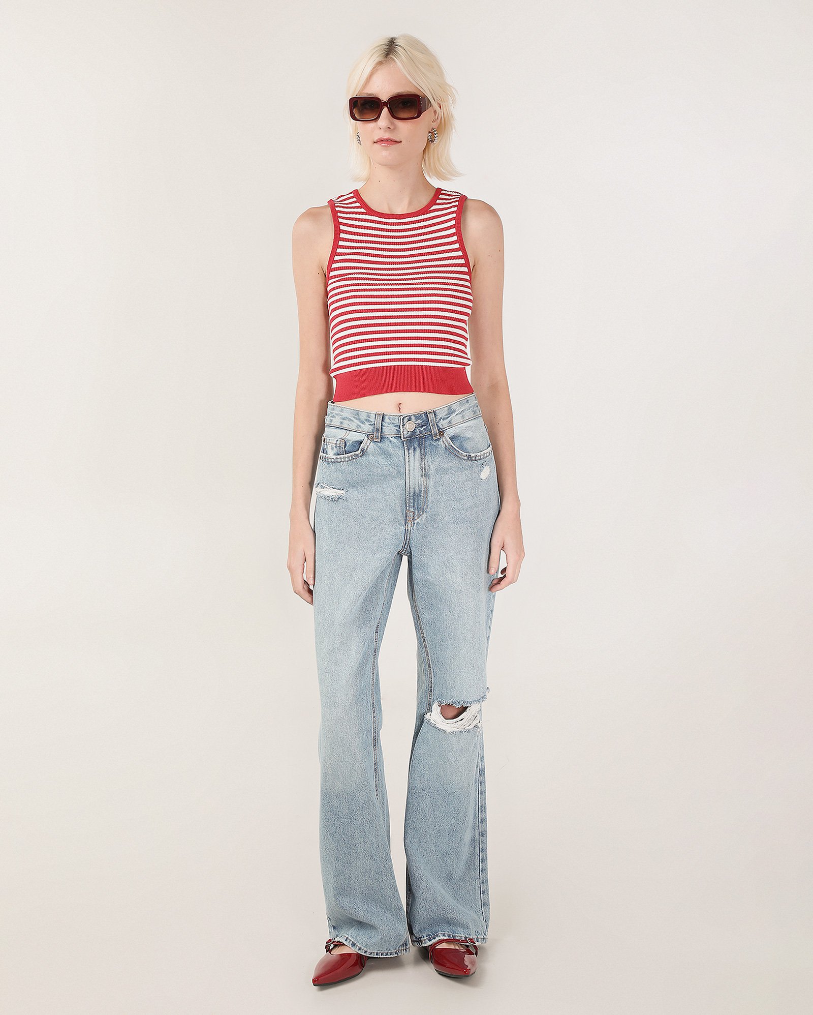 Calça jeans feminina wide slim cintura média - Jeans Claro | Pool Jeans