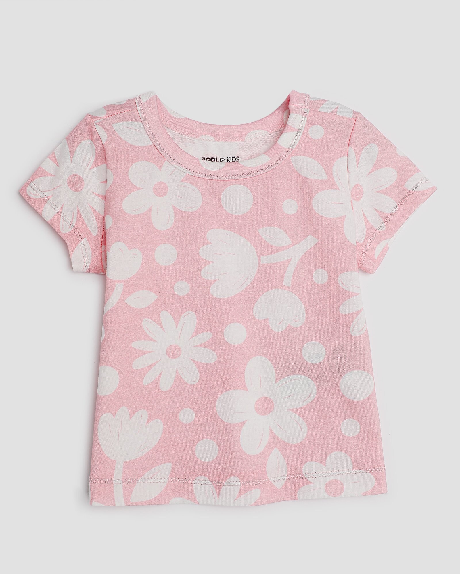 Camiseta infantil floral 1-4A rosa