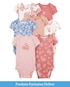 Kit body bebê 7 peças listrado cereja e floral multicor | Carter's