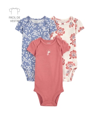 Kit body bebê 3 peças manga curta pássaro e floral multicor | Carter's