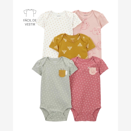 Kit body bebê 5 peças estampadas | Carter's