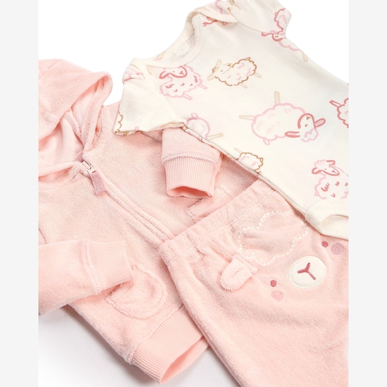 Conjunto longo bebê 3 peças atoalhados ovelha - multicor | Carter's