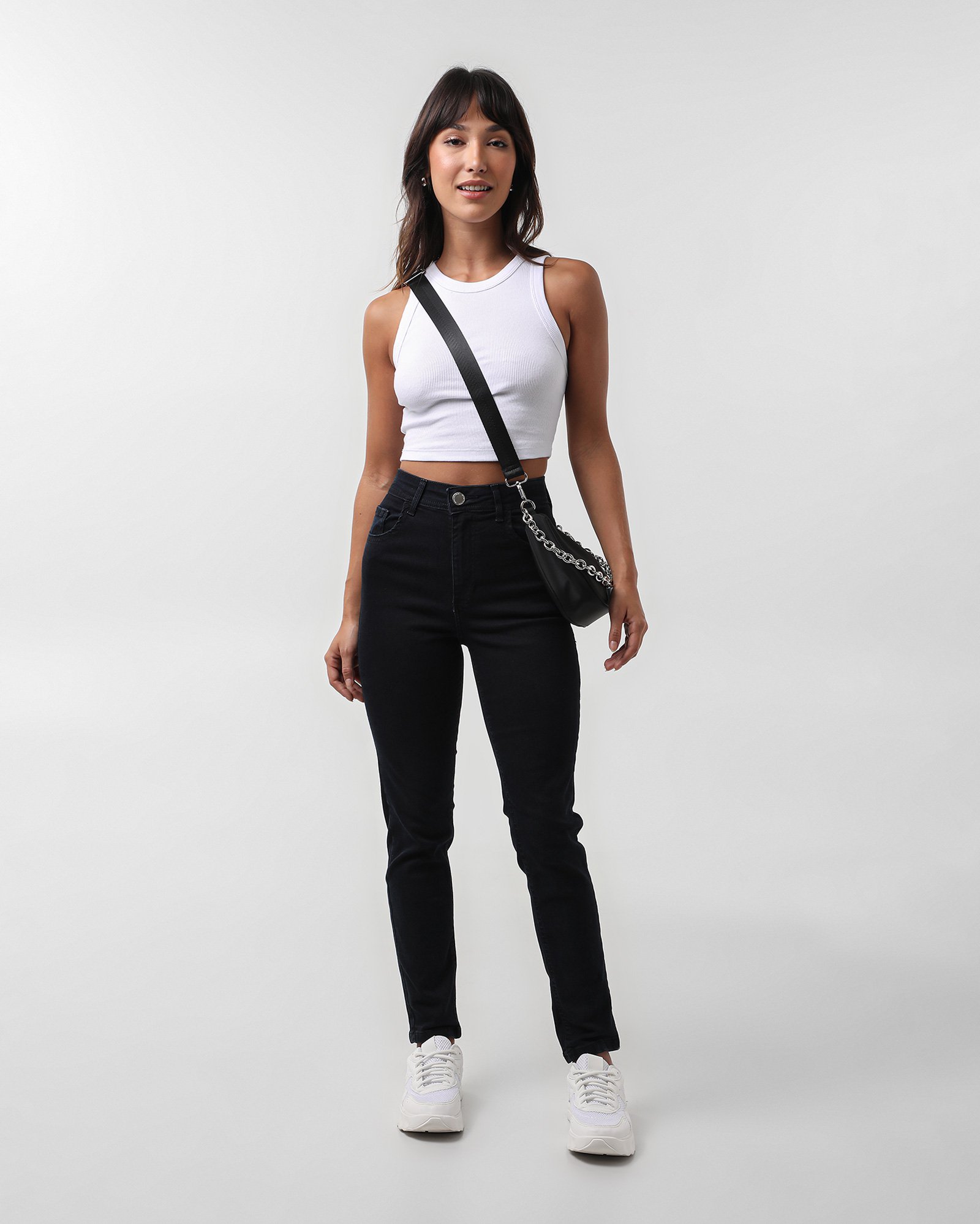 Calça black jeans feminina skinny com cintura alta | Pool Jeans