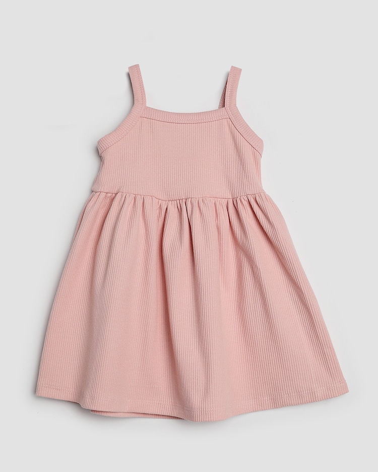 Riachuelo | Vestido infantil canelado 1-4A - Rosa Claro