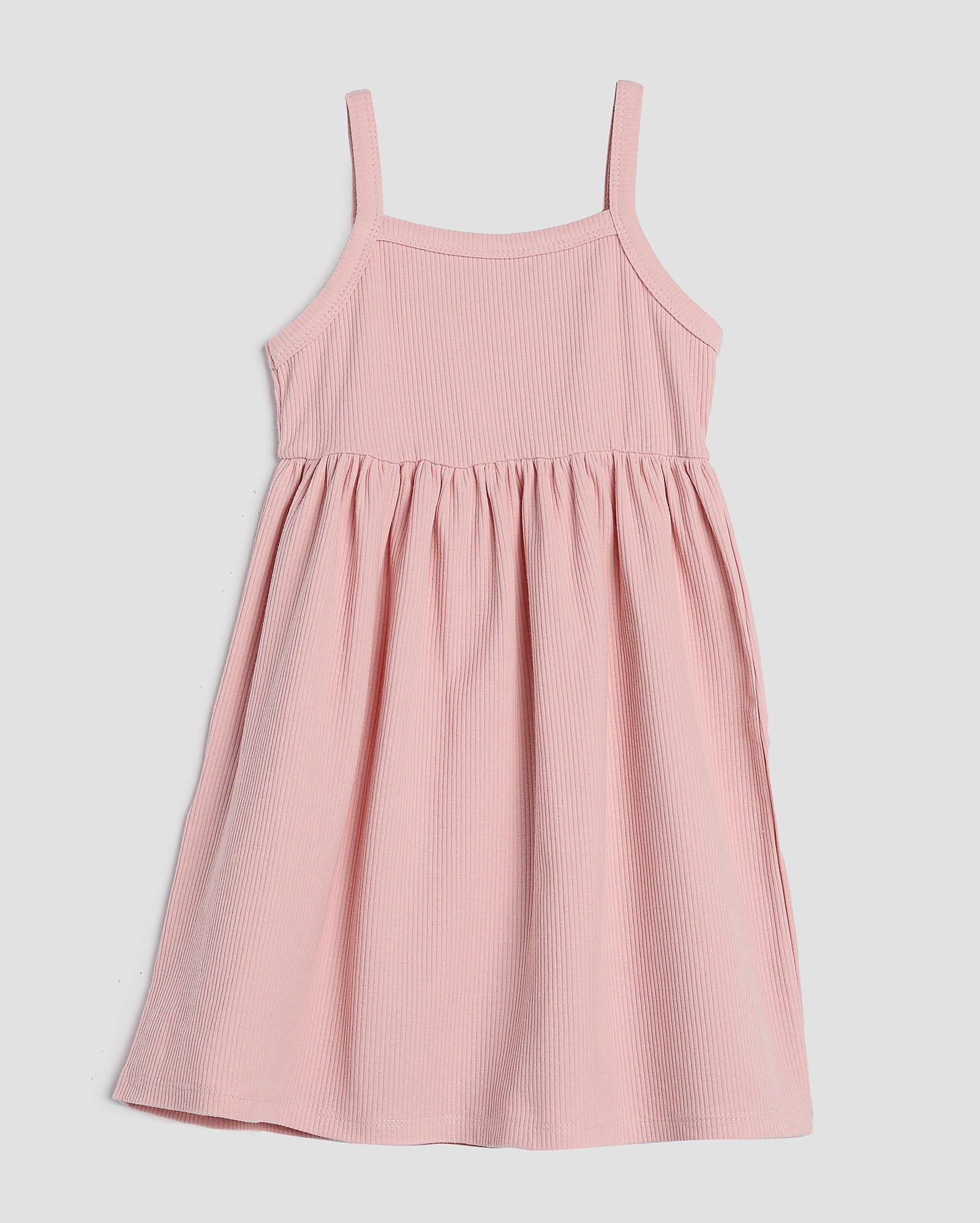 Vestido infantil canelado 4-10A - Rosa Claro | Pool Kids