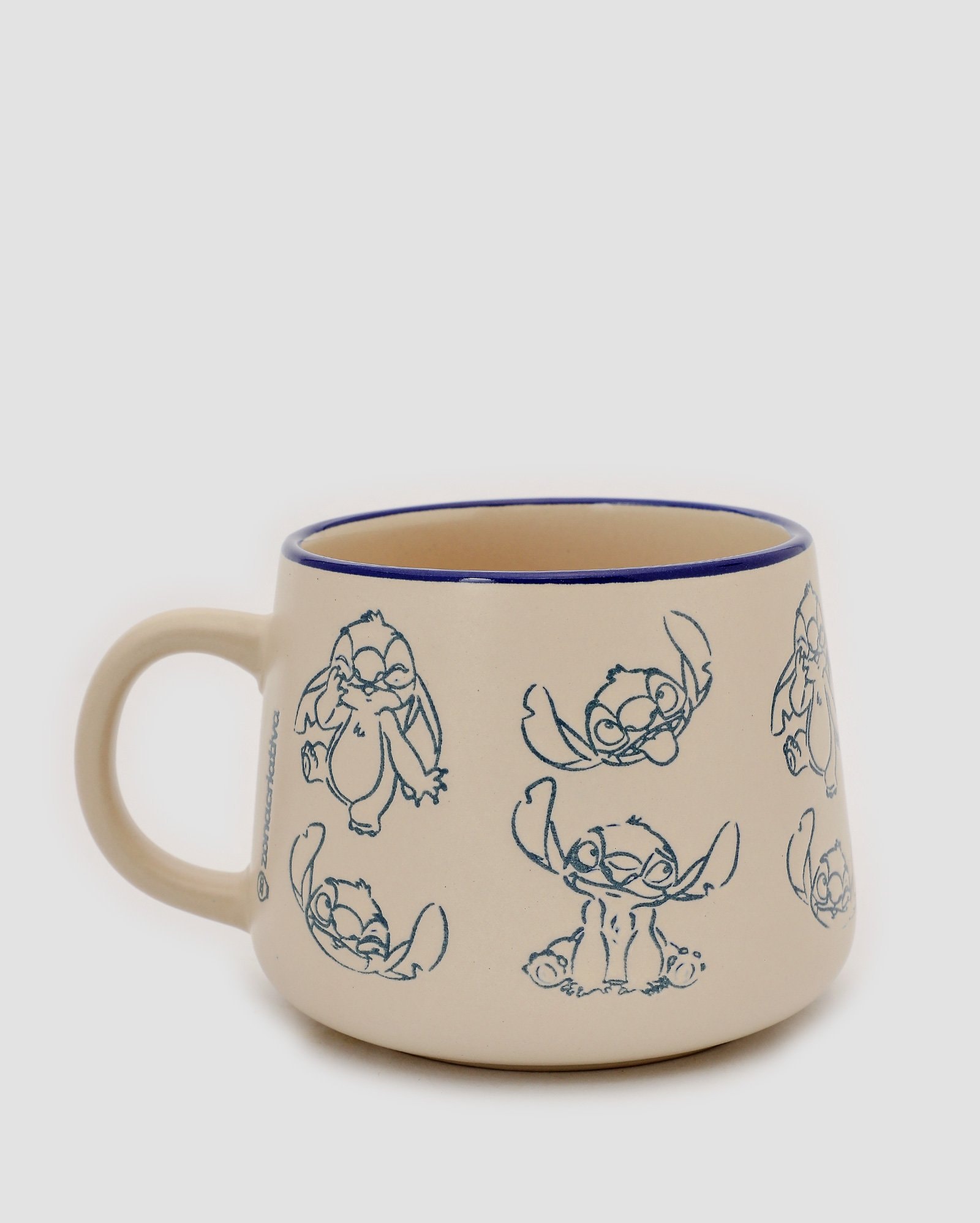 Caneca de cerâmica moma Stitch Disney 500ml bege | Zona Criativa