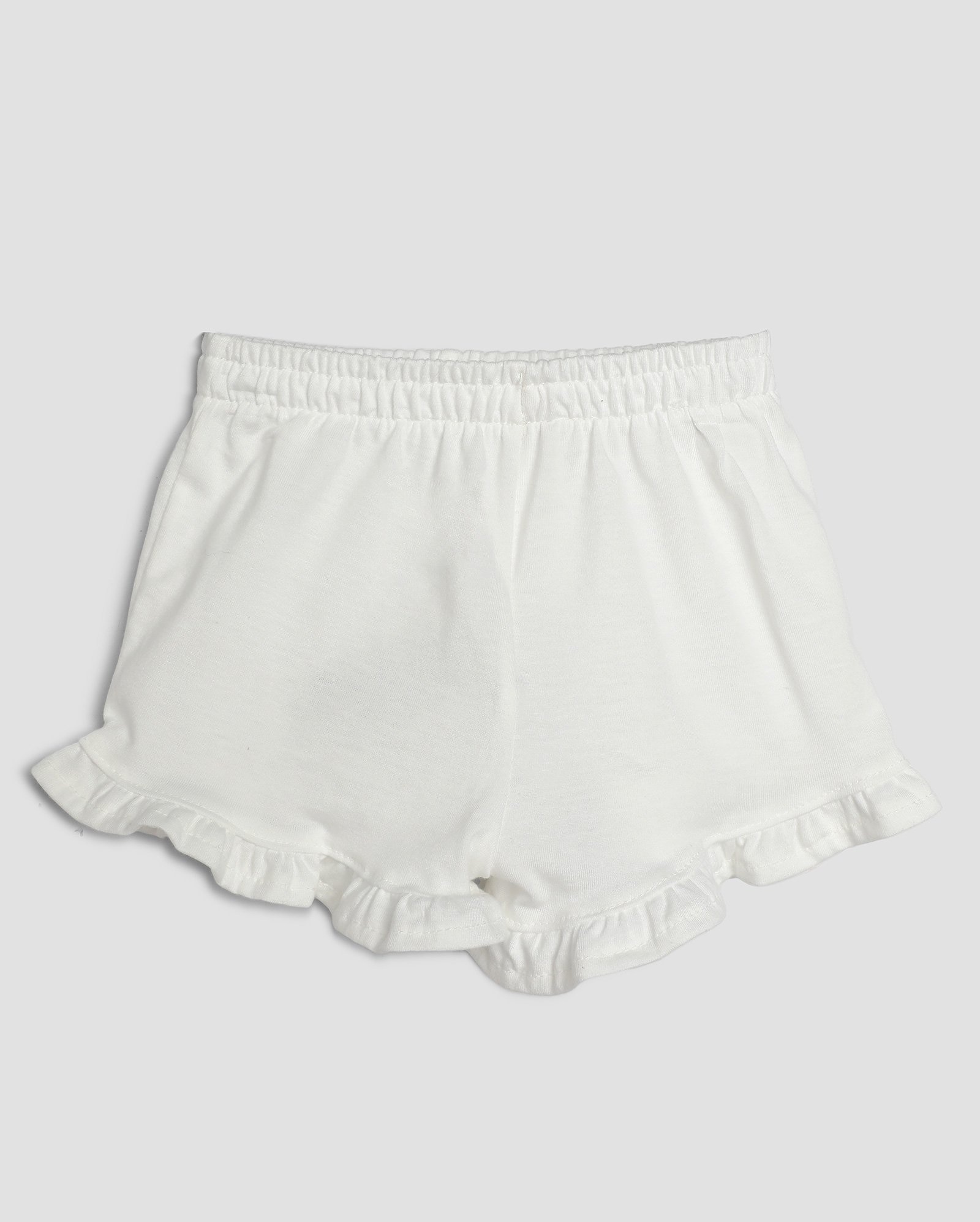 Short bebê com elástico com babados - Branco | Baby Way by Riachuelo