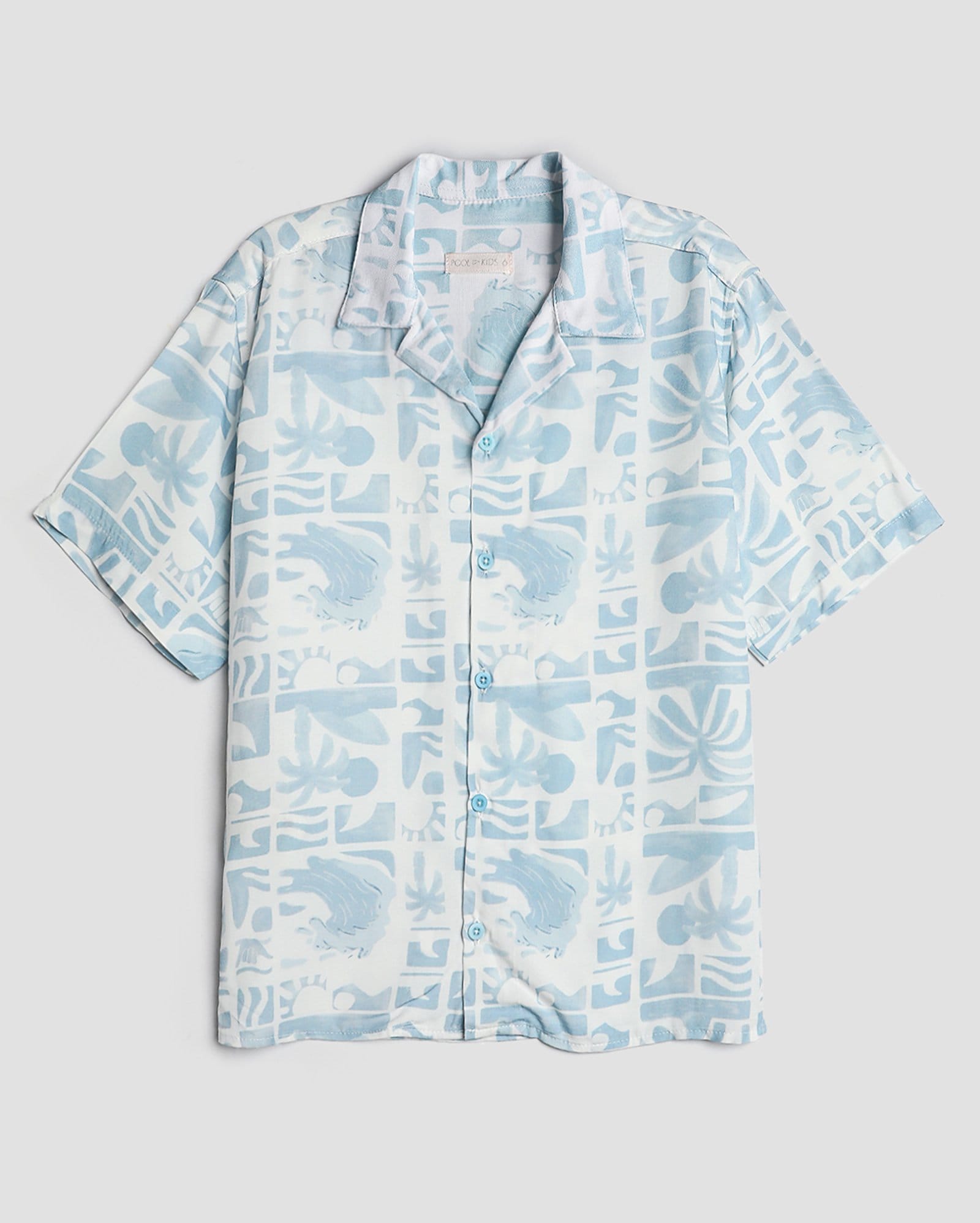 Camisa infantil de viscose coqueiros e mar 4-10A branca