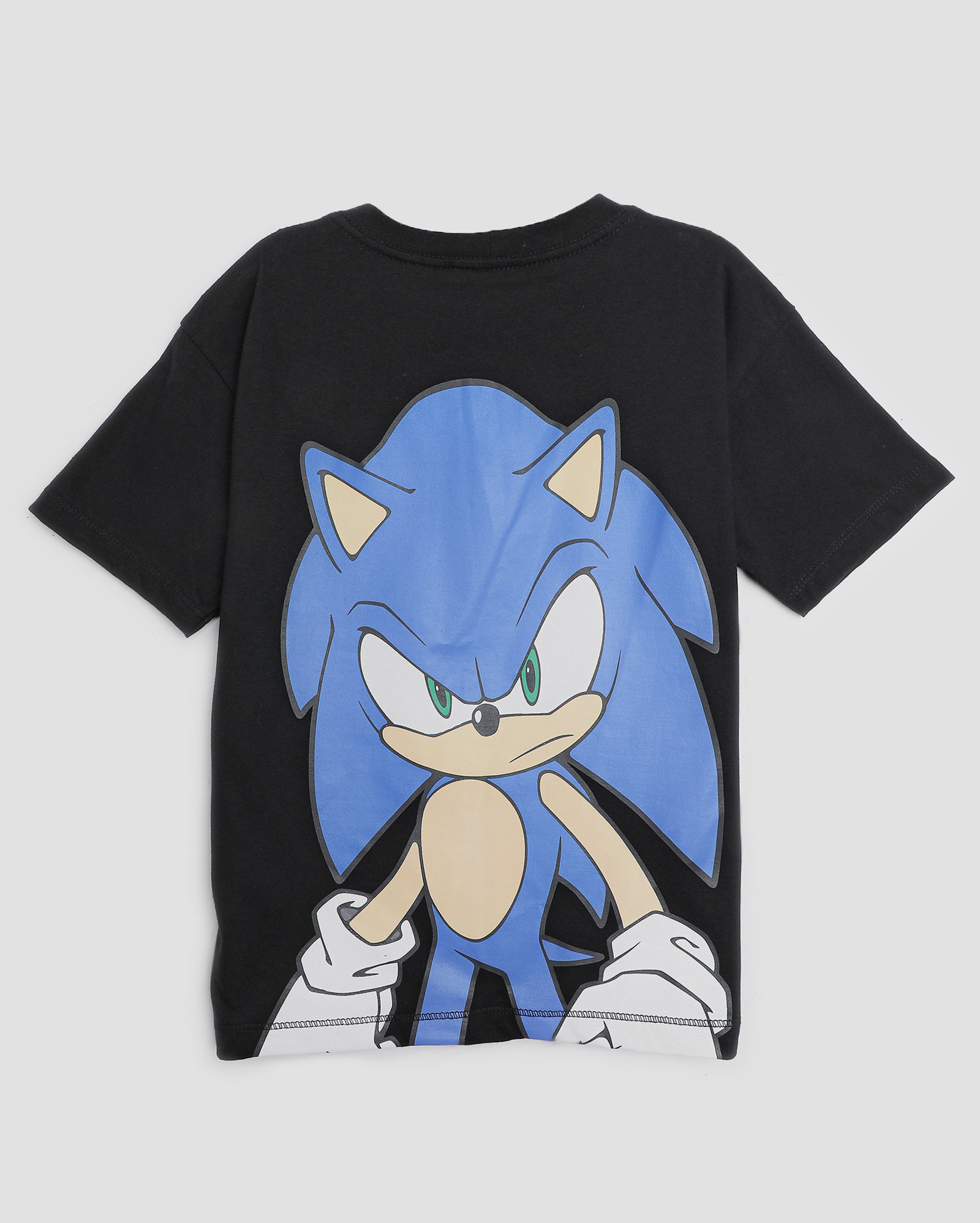 Camiseta infantil de algodão Sonic manga curta 4-10A preta | SEGA