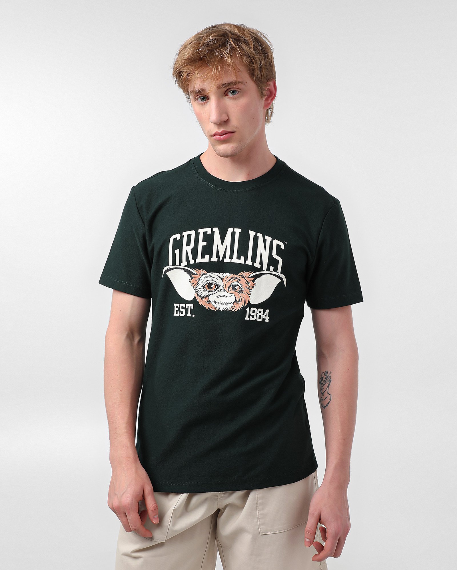 Camiseta masculina regular Gremlins 1984 verde | FANLAB