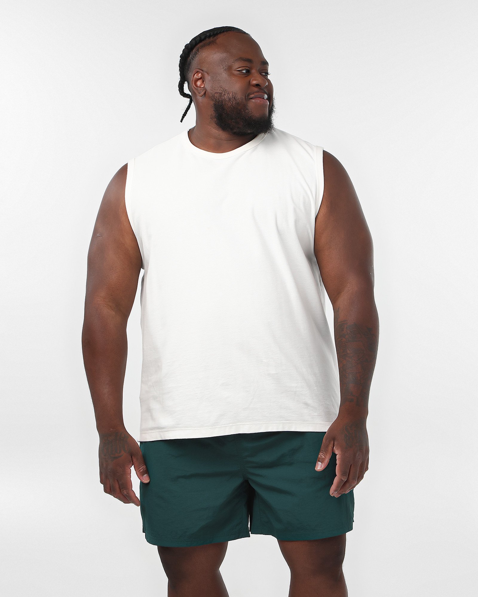 Bermuda plus size masculina cós elástico lisa - Verde Escuro