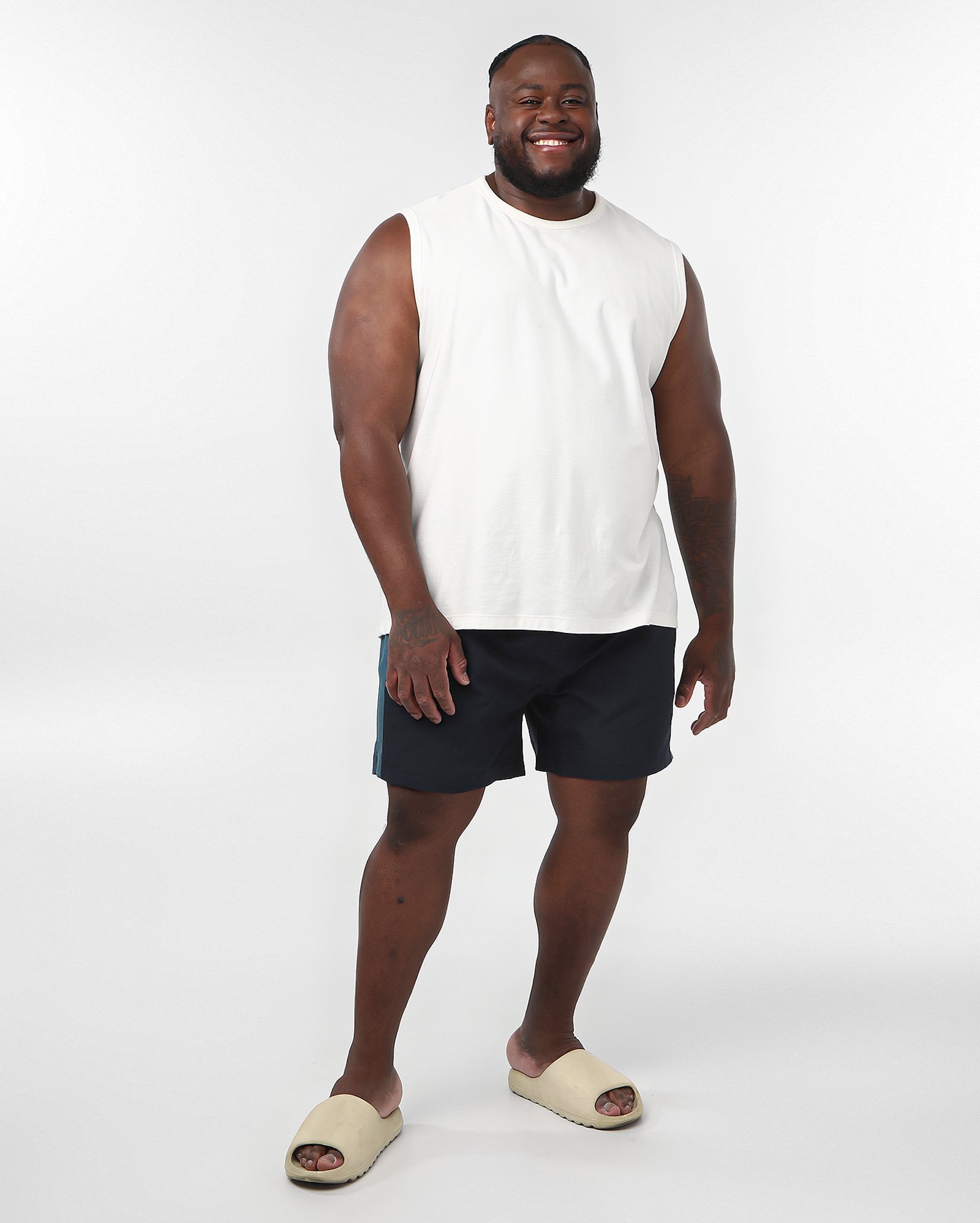 Bermuda plus size masculina cós elástico azul | Original Plus by Riachuelo