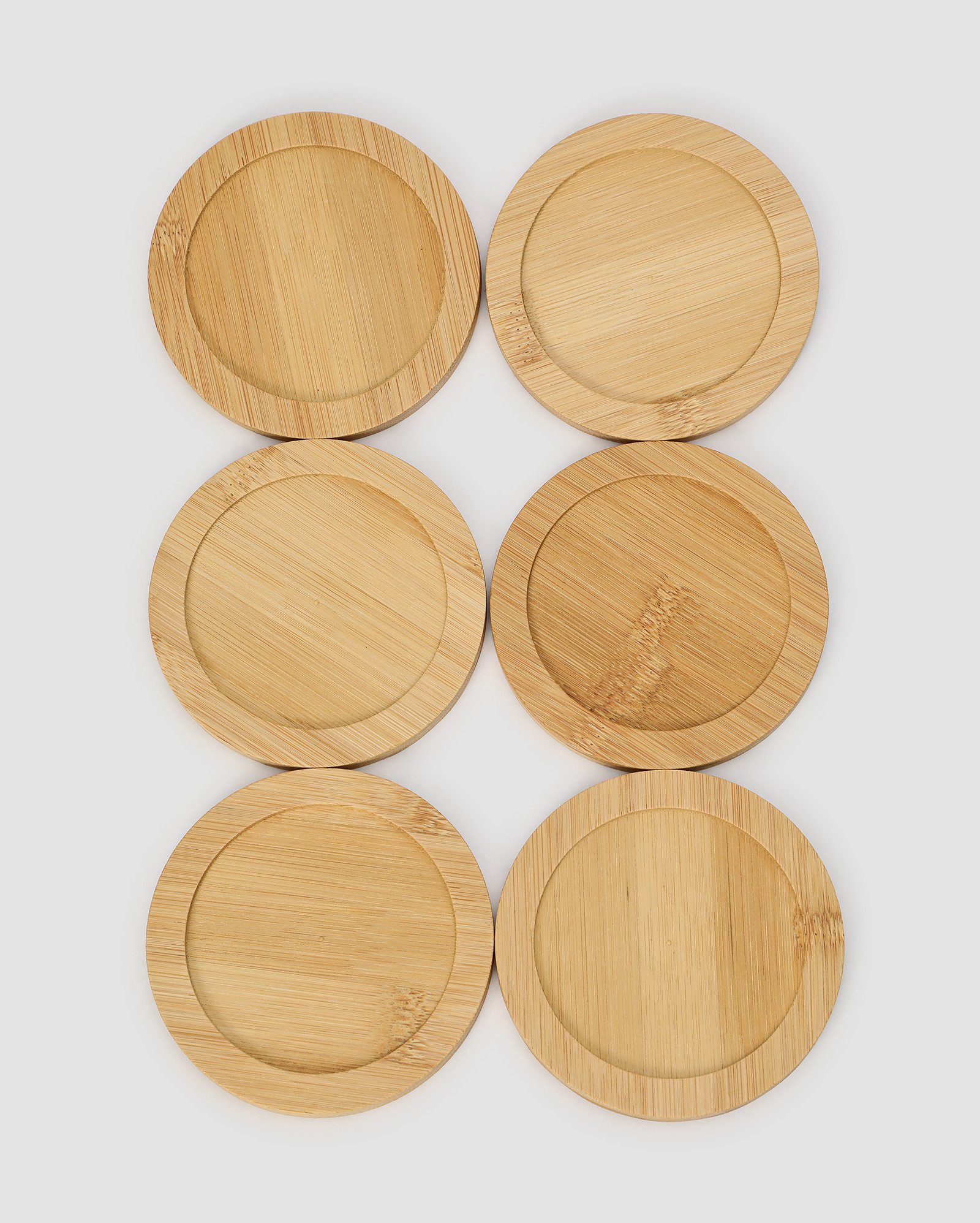 Jogo porta-copos 6 peças de bambu Nathan 10cm bege | Casa Riachuelo