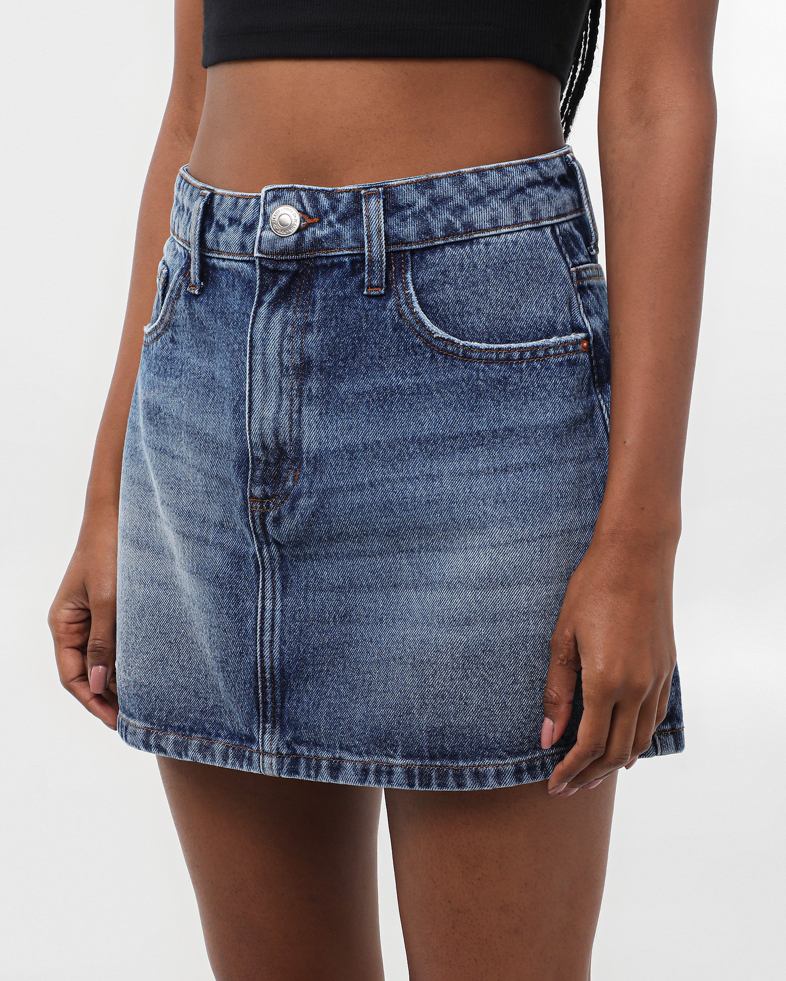 Saia sarja curta reta - Jeans Médio | Pool Jeans