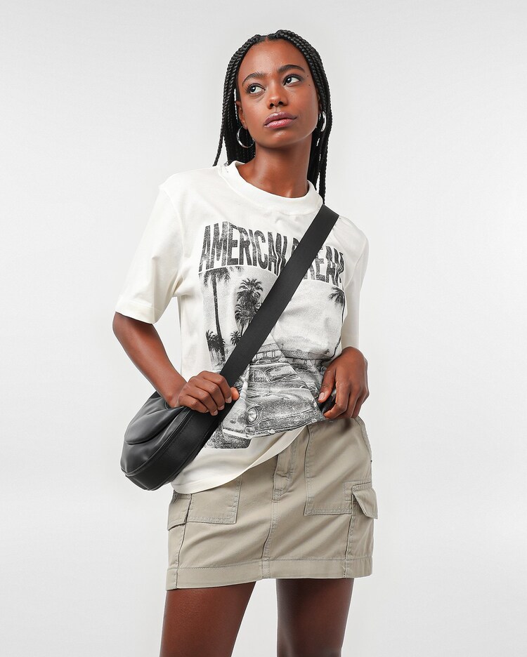 Riachuelo Mini saia sarja cargo cintura média verde Pool Jeans