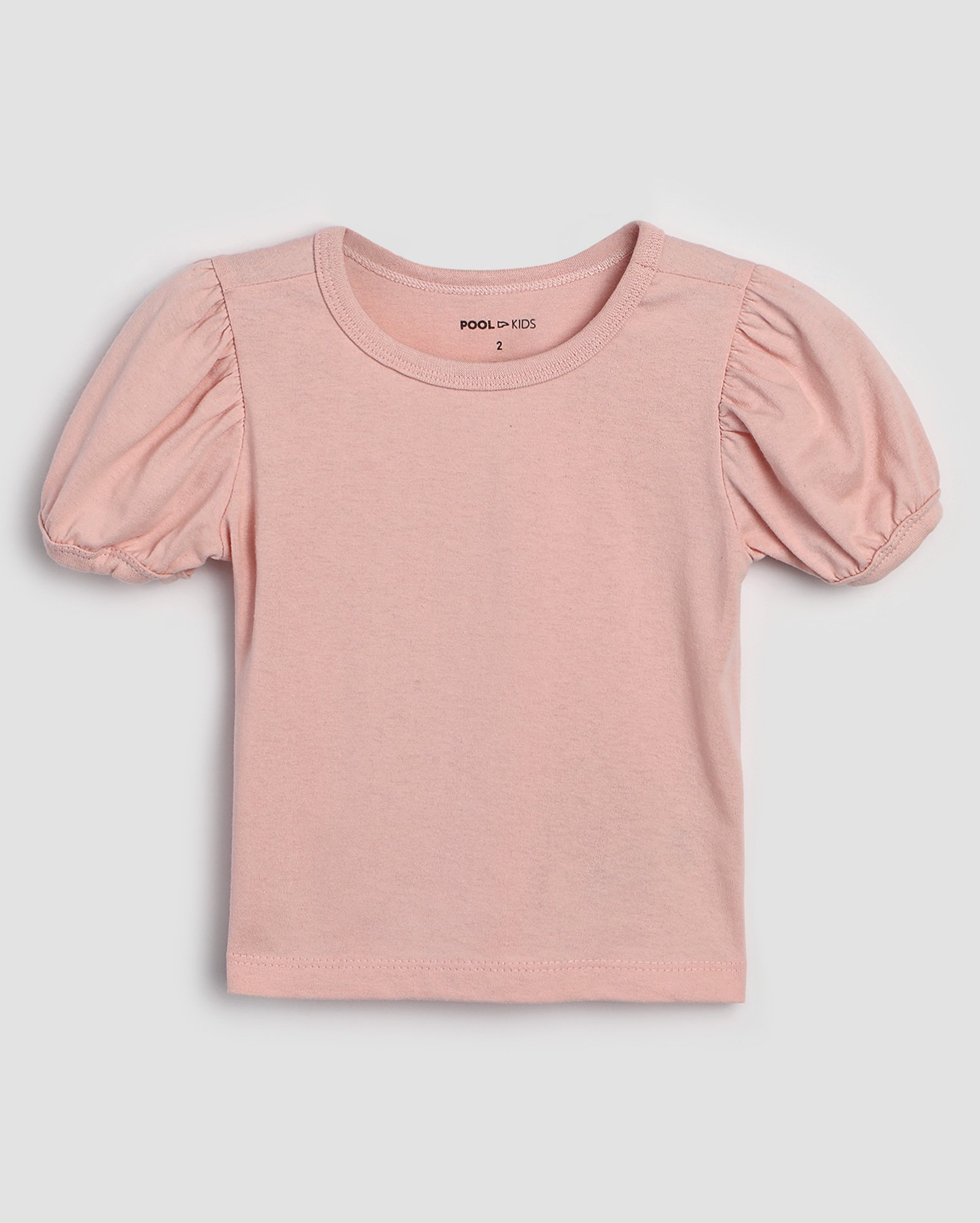 Camiseta Básica infantil manga bufante 1-4A - Rosa Claro