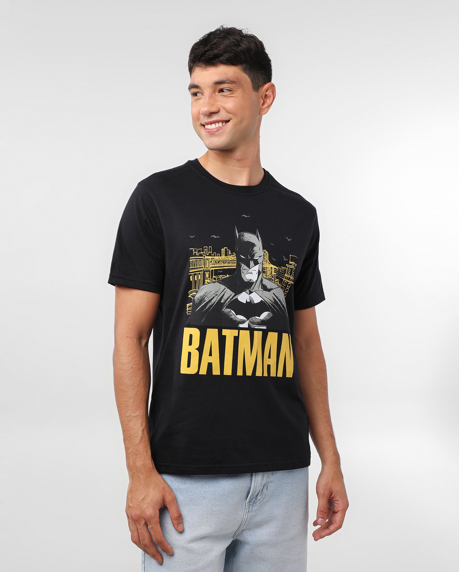 Camiseta DC temática Batman preta | FANLAB
