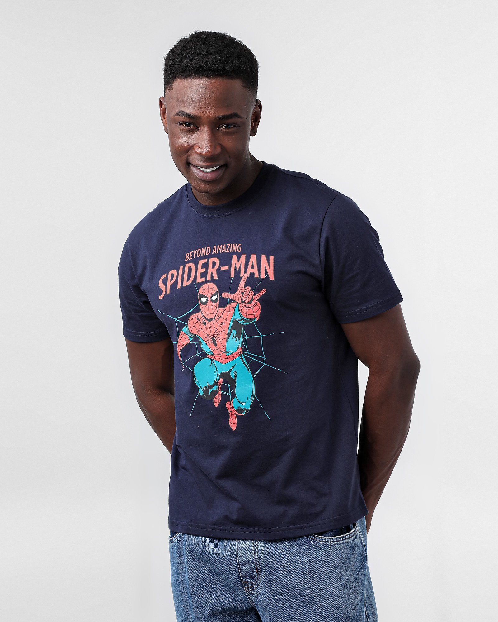 Camiseta Marvel estampa Homem-Aranha logo azul | FANLAB