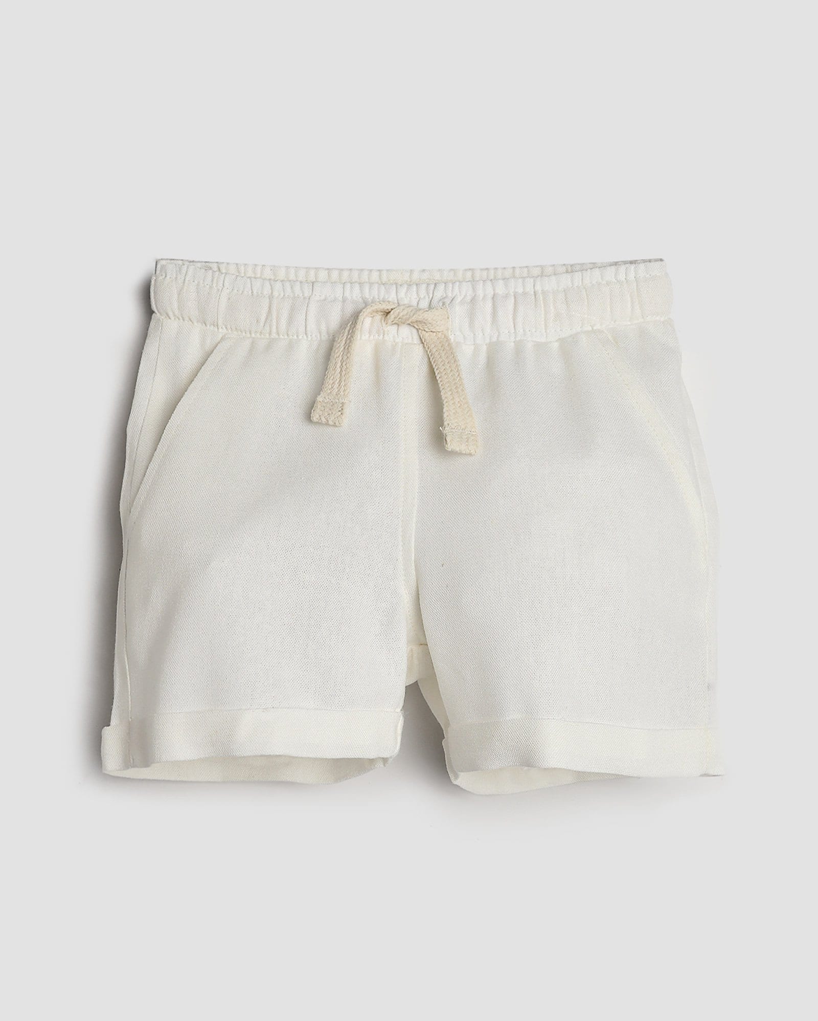 Bermuda infantil de viscolinho com bolsos 1-4A - Branco