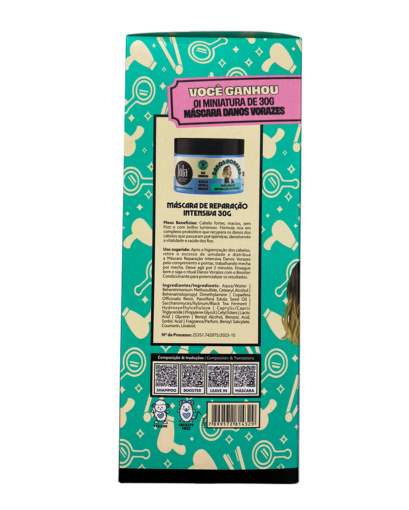 Kit shampoo 250ml + booster condicionante 250ml + leave in 200ml + máscara 30g Danos Vorazes | Lola Cosmetics