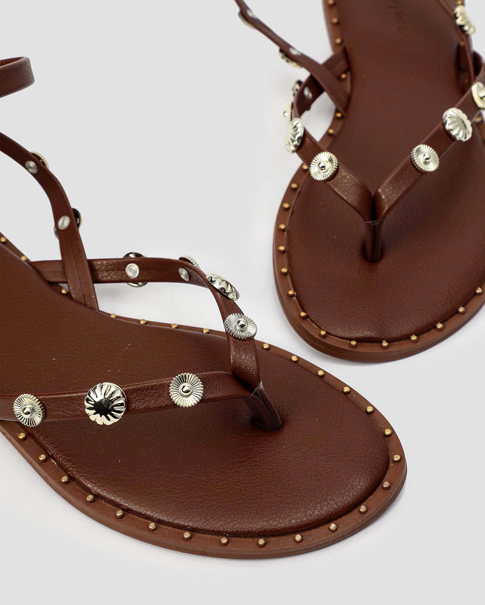 Top sandalia rasteirinha marrom Free Shipping