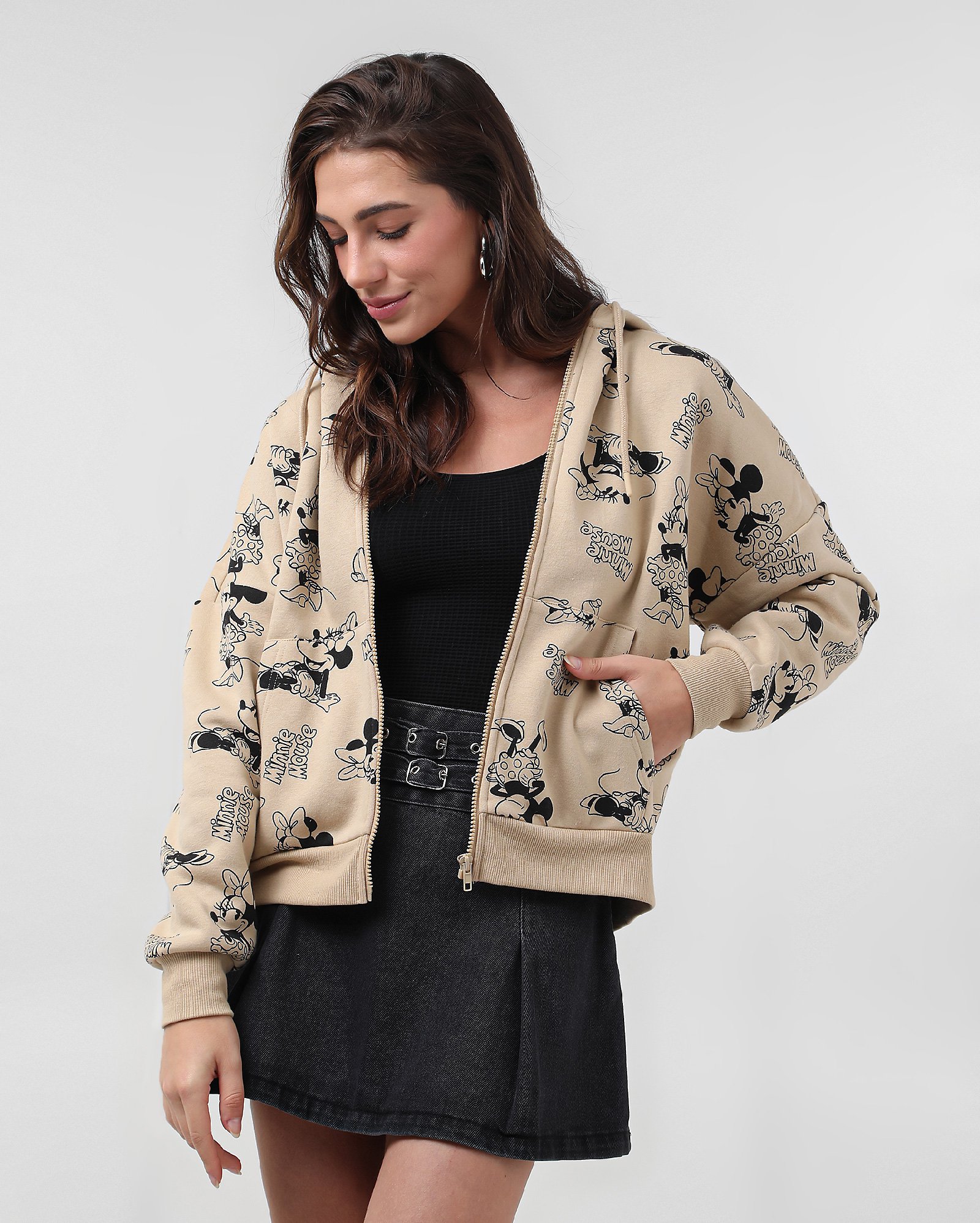 Blusa de moletom com capuz Mickey bege | Disney