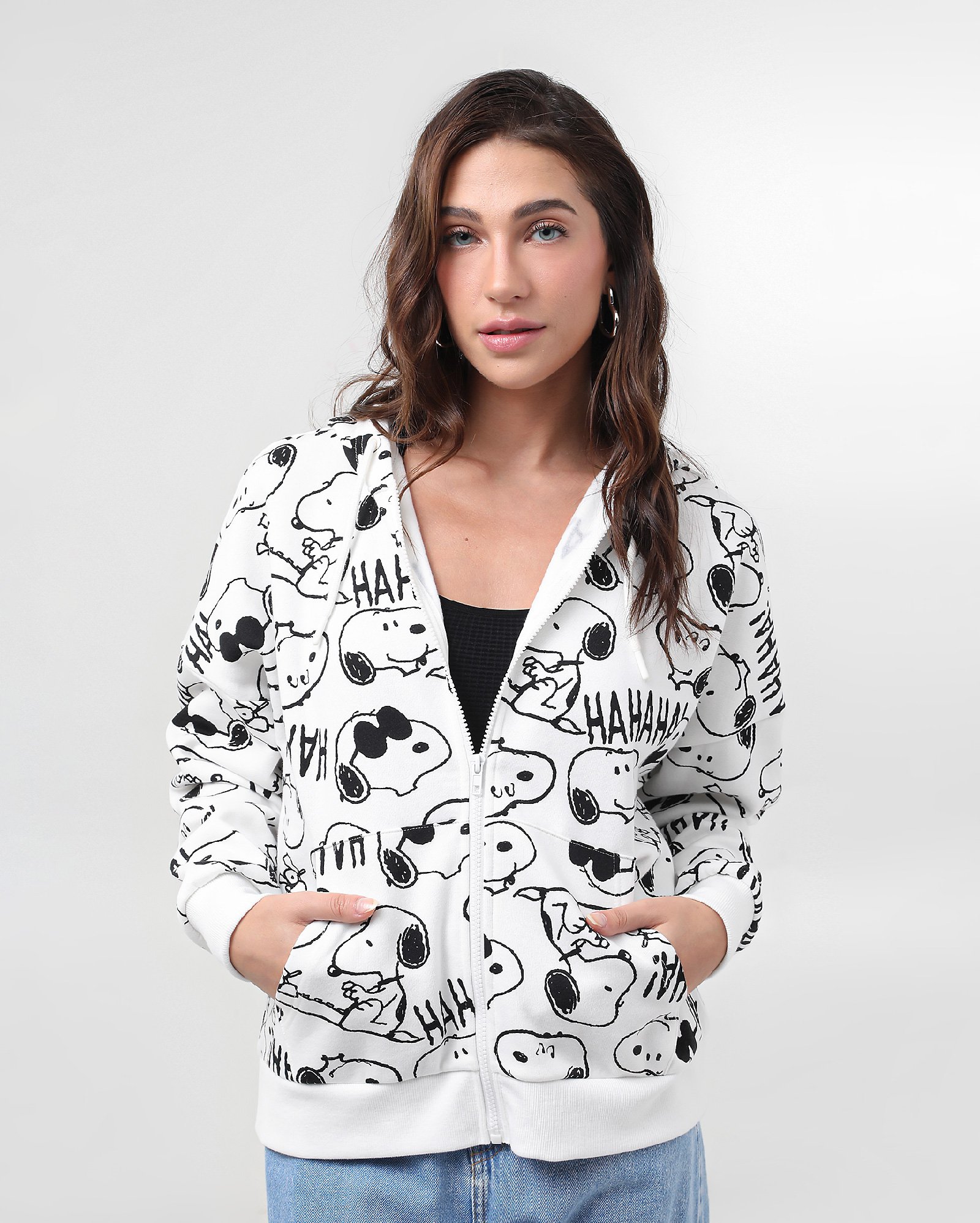 Blusa de moletom com capuz Snoopy branca | Peanuts
