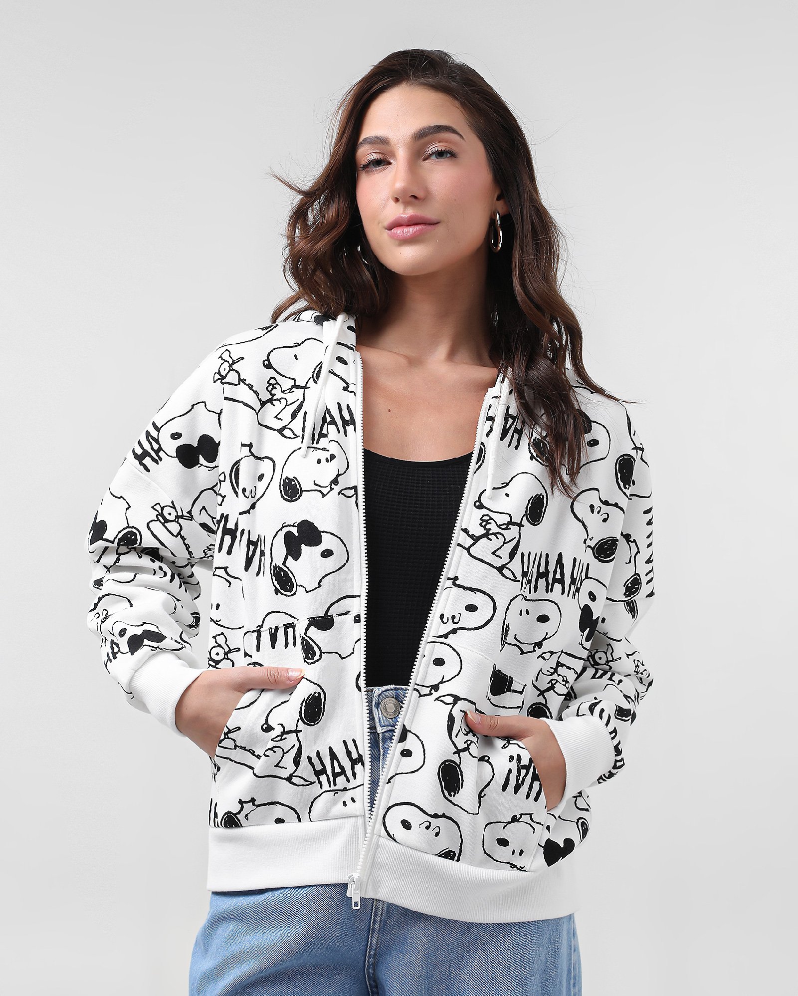 Blusa de moletom com capuz Snoopy branca | Peanuts