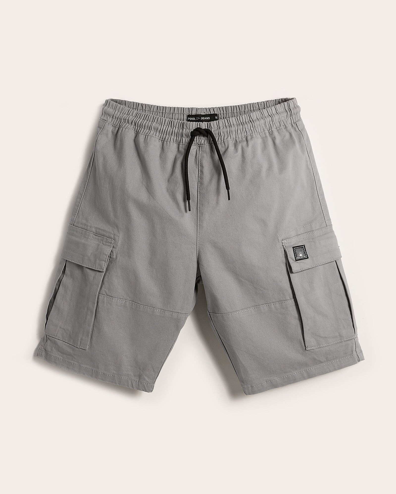 Bermuda sarja juvenil reta bolsos cargo cinza | Pool