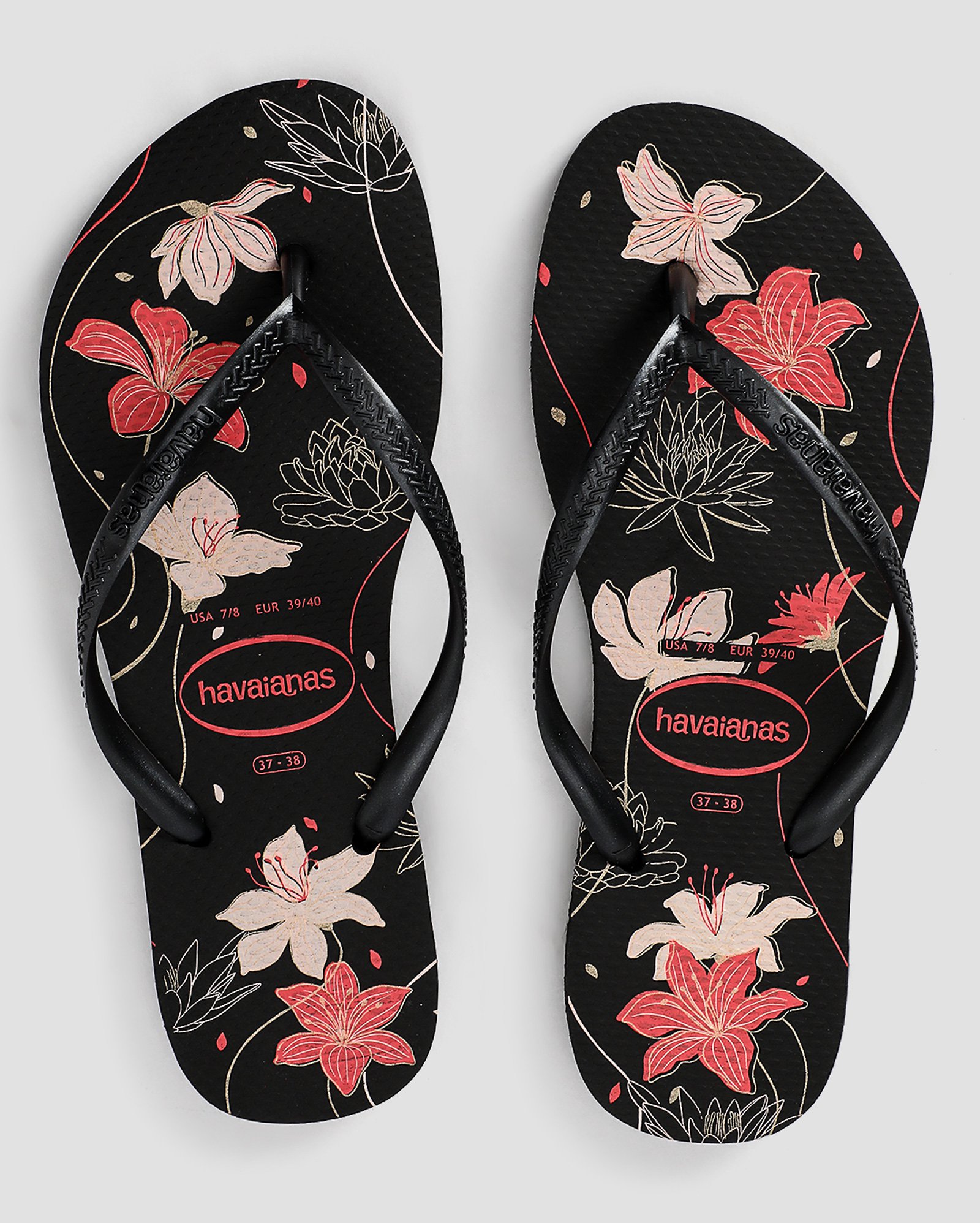 Chinelo feminino de tiras slim organic preto | Havaianas
