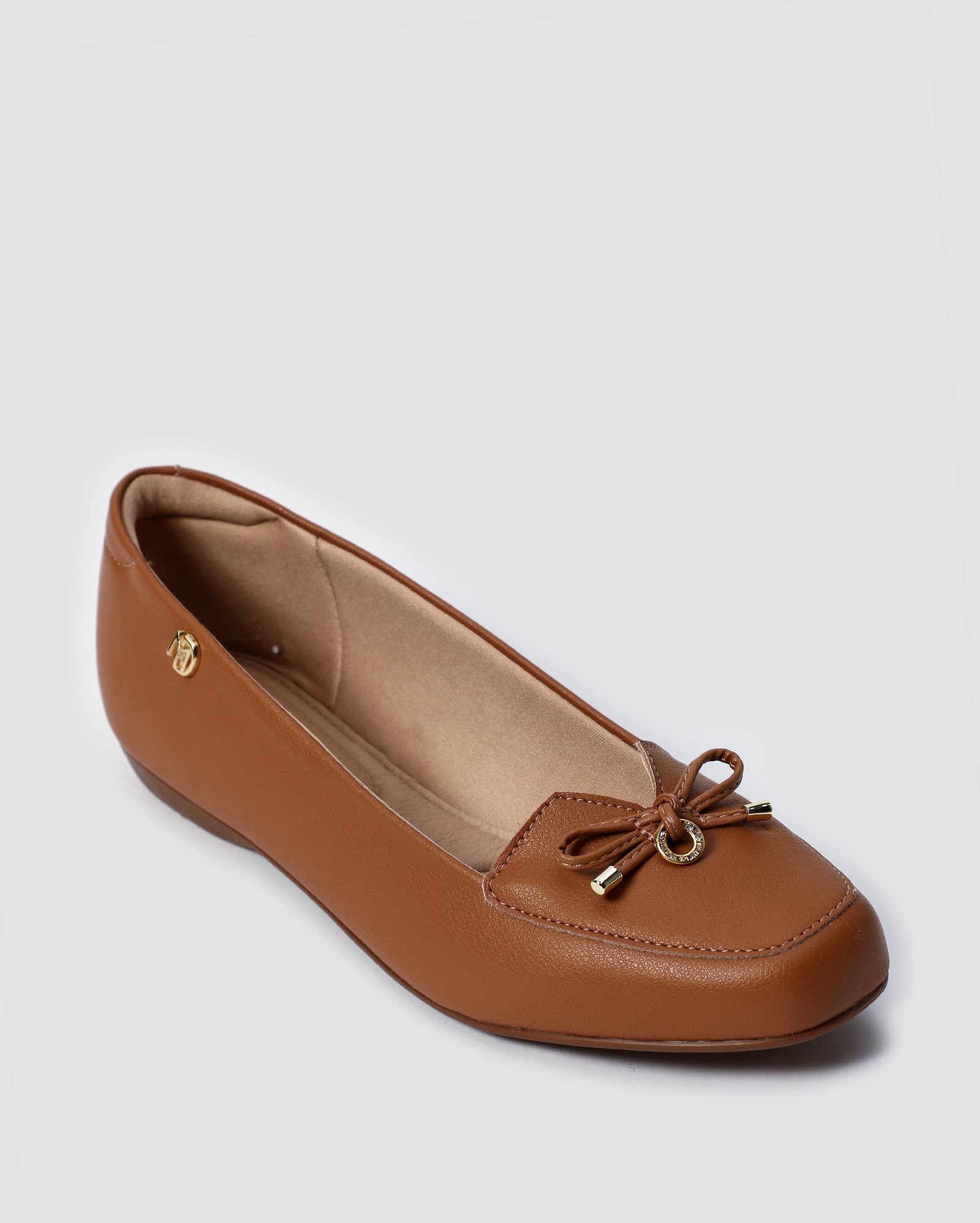 Mocassim feminino com laço no cabedal - Marrom | Modare