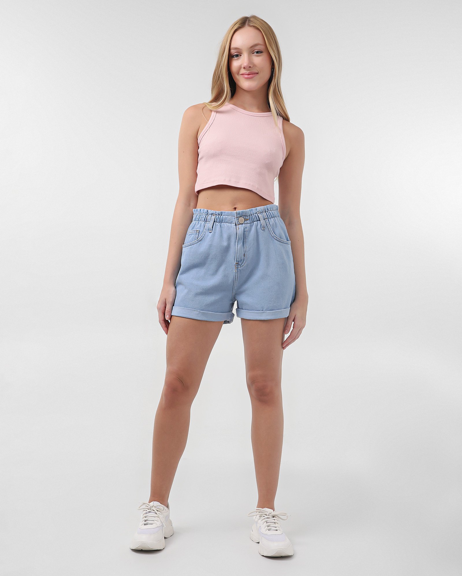 Short sarja juvenil baggy cintura alta | Pool