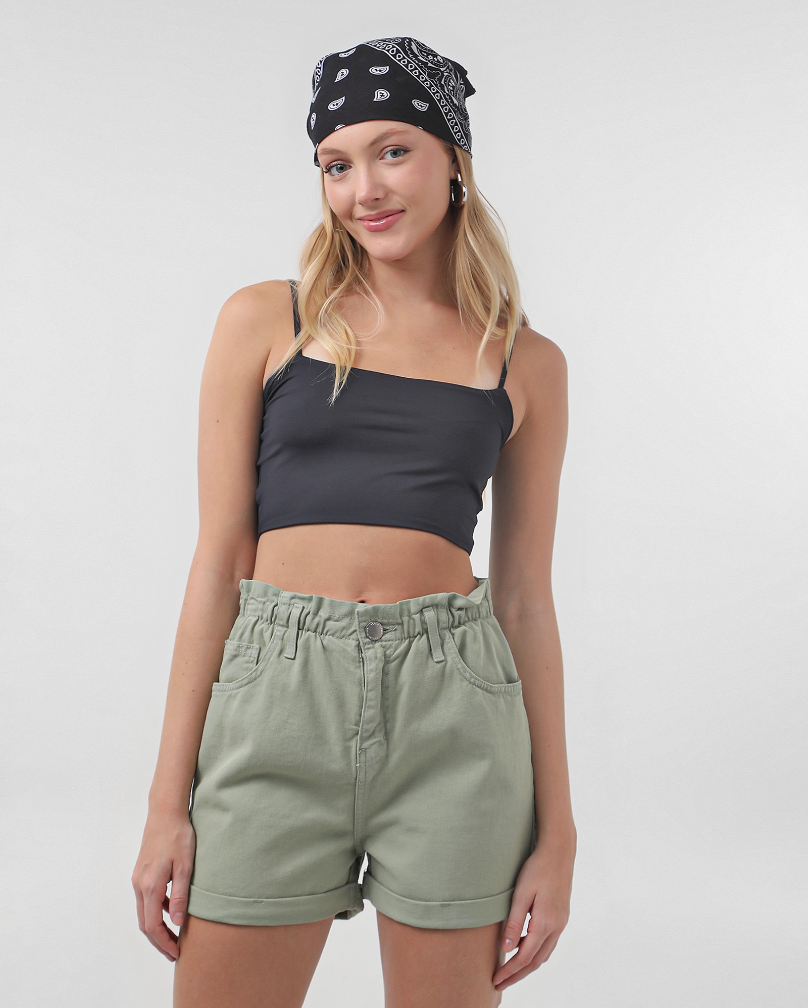 Short jeans juvenil baggy cintura alta | Pool