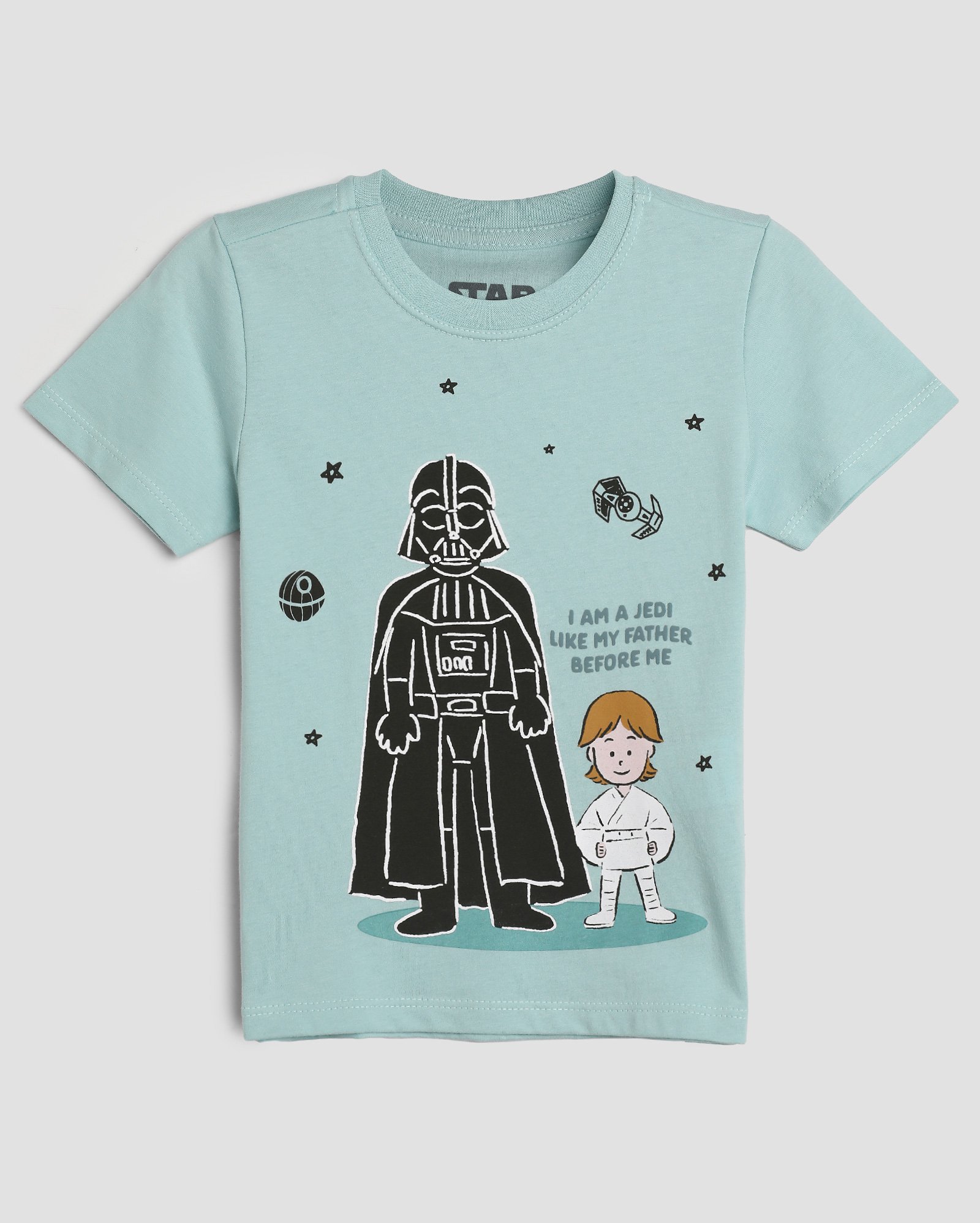 Camiseta infantil Star Wars Darth e Luke 1-4A azul | FANLAB